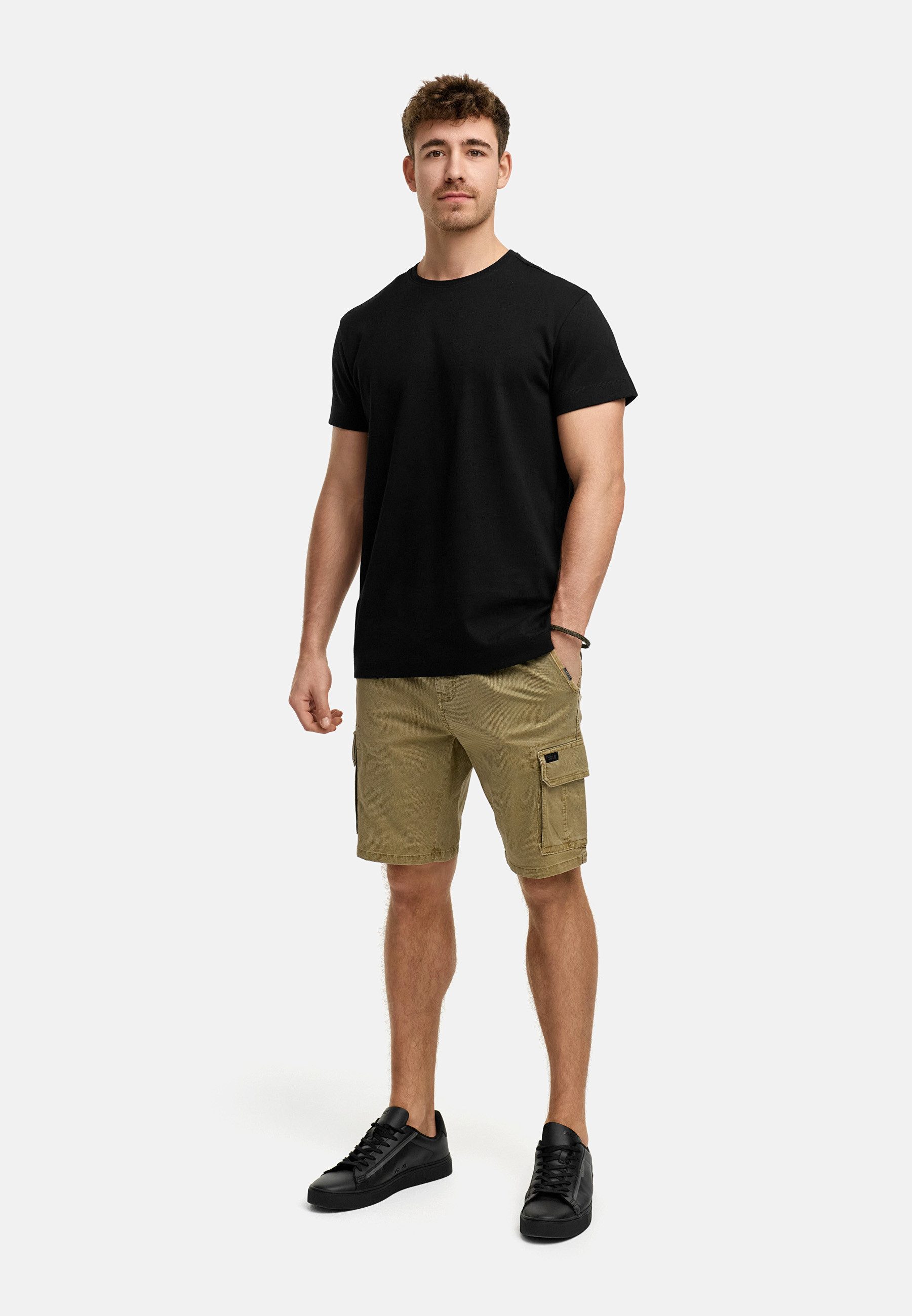 Indicode Cargoshorts Herren INKews Cargo Shorts Herrenshorts mit elastischem Bund mit Kordelzug für eine bequeme Passform