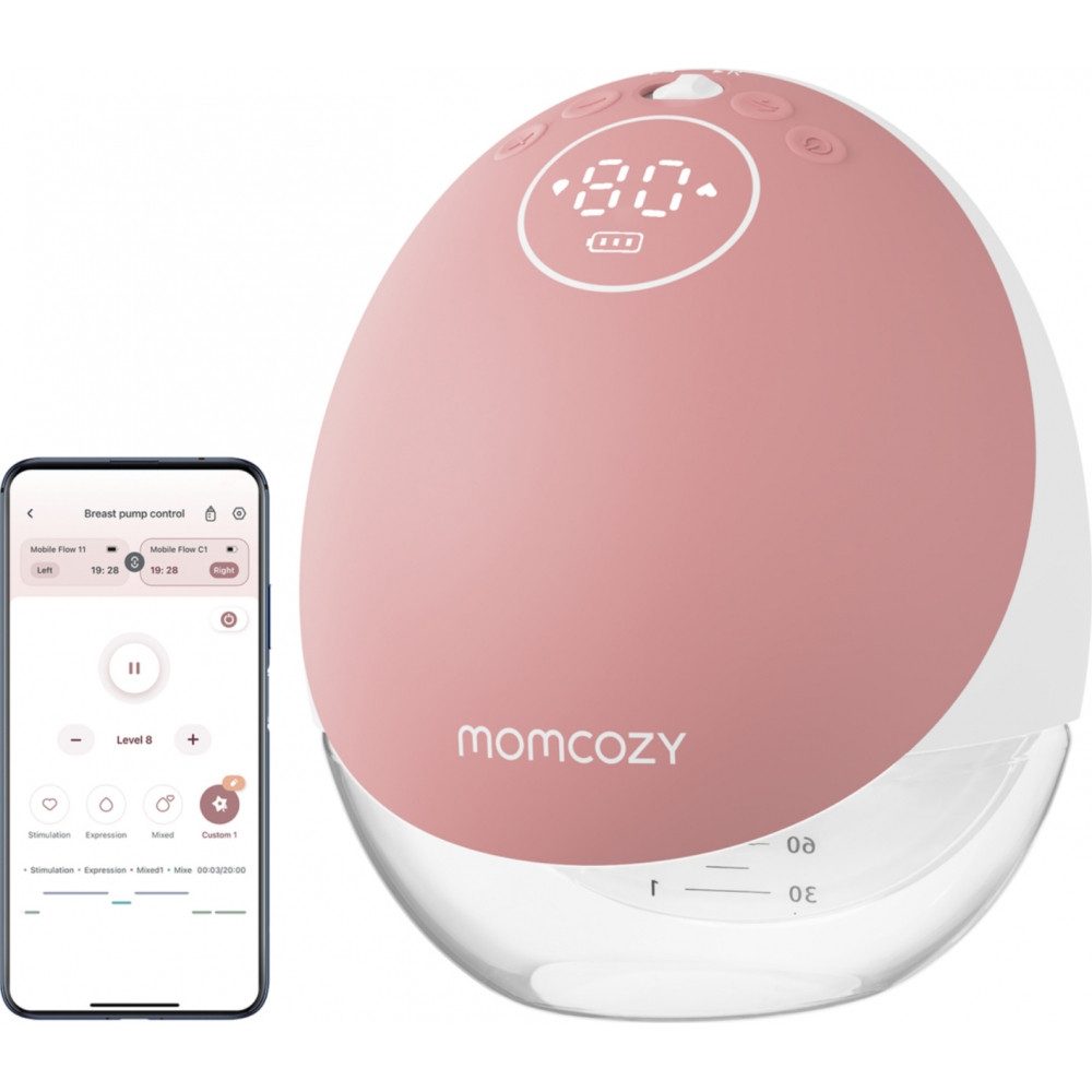 Elektrische Milchpumpe BP225-NR70BA-A - Mobile Milchpumpe - weiß/rosa