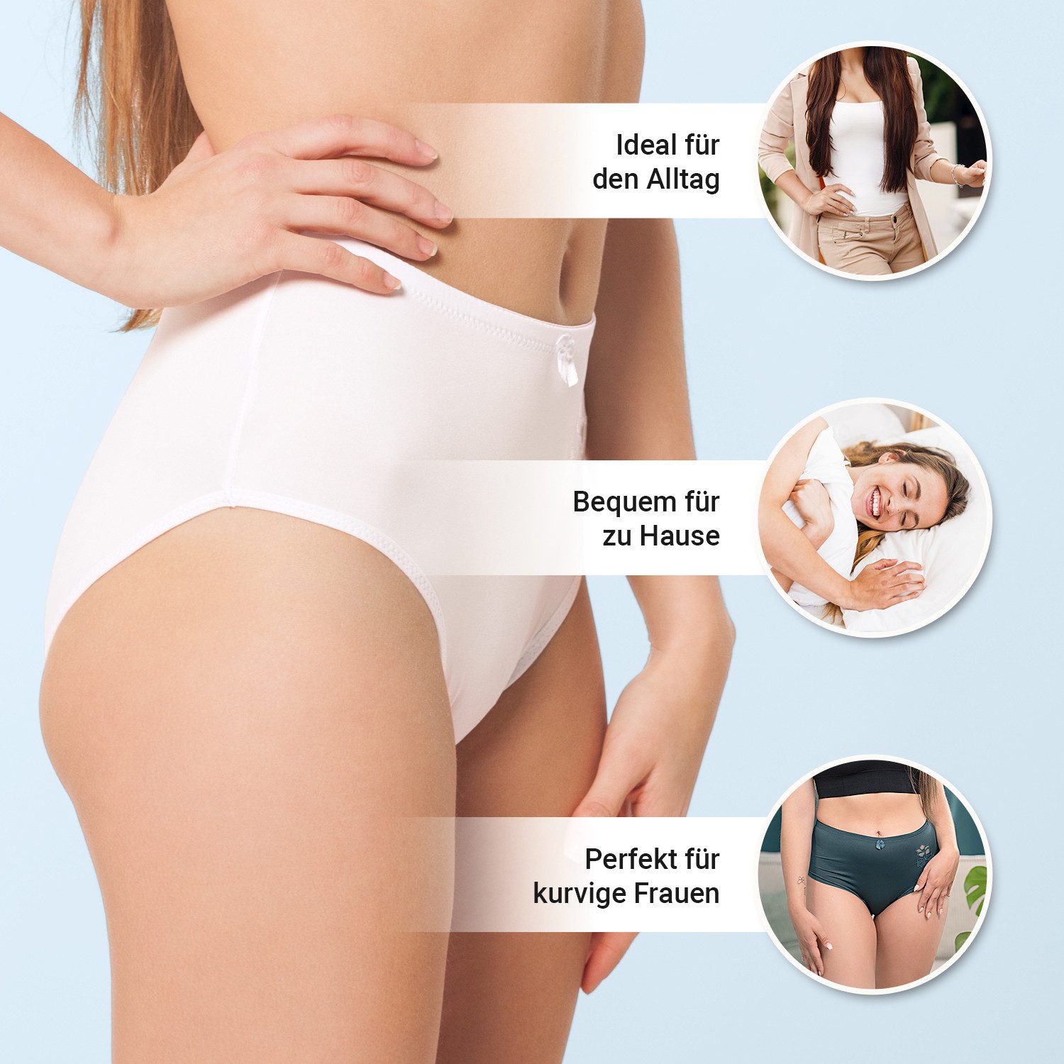 celodoro Slip Damen Taillenslip (6er Pack) Microfaser-Slip mit Stickerei