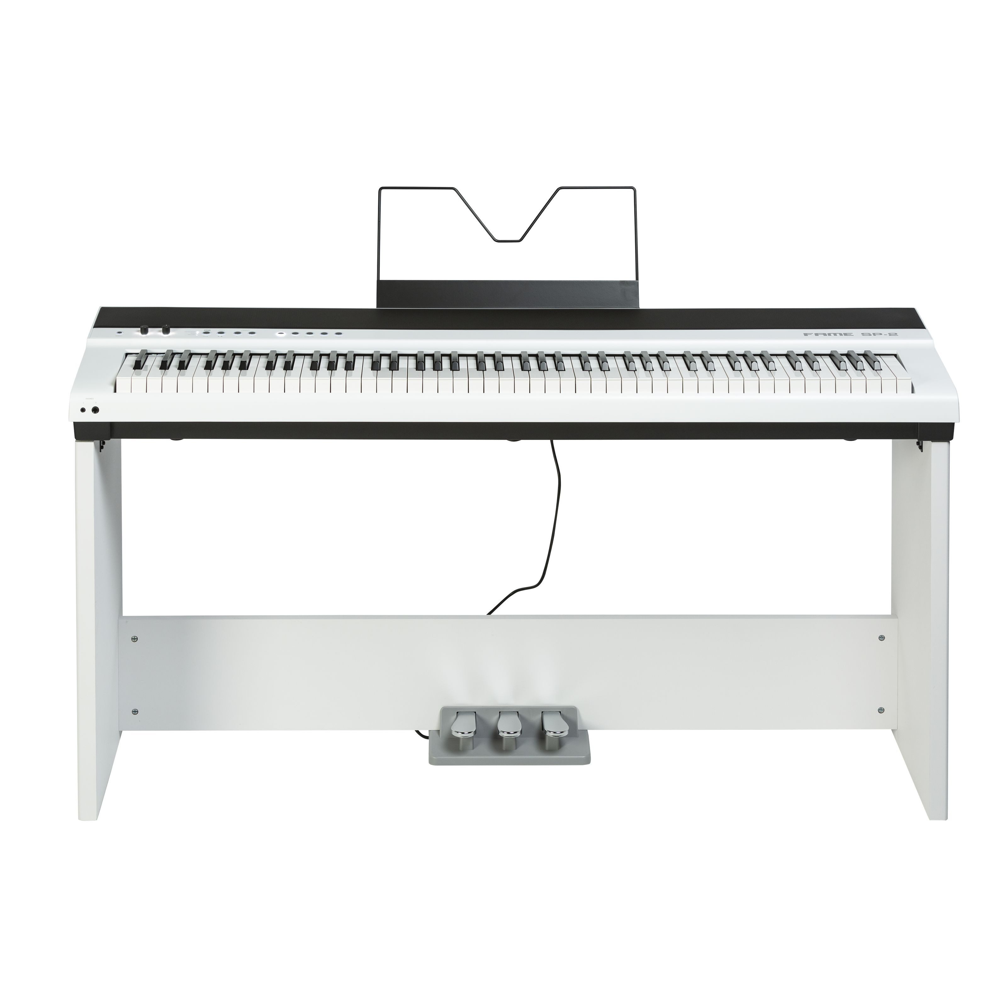 FAME Stagepiano (SP-2 Stagepiano Set 88 Tasten Hammermechanik 25 Sounds 50 Styles 192-stimmige Polyphonie inklusive Ständer Ideal für Anfänger und Profis, Stage Фортепиано, Stage Piano-Sets), SP-2 Stagepiano, Hammermechanik, 88 Tasten, 25 Sounds, 50 Styles