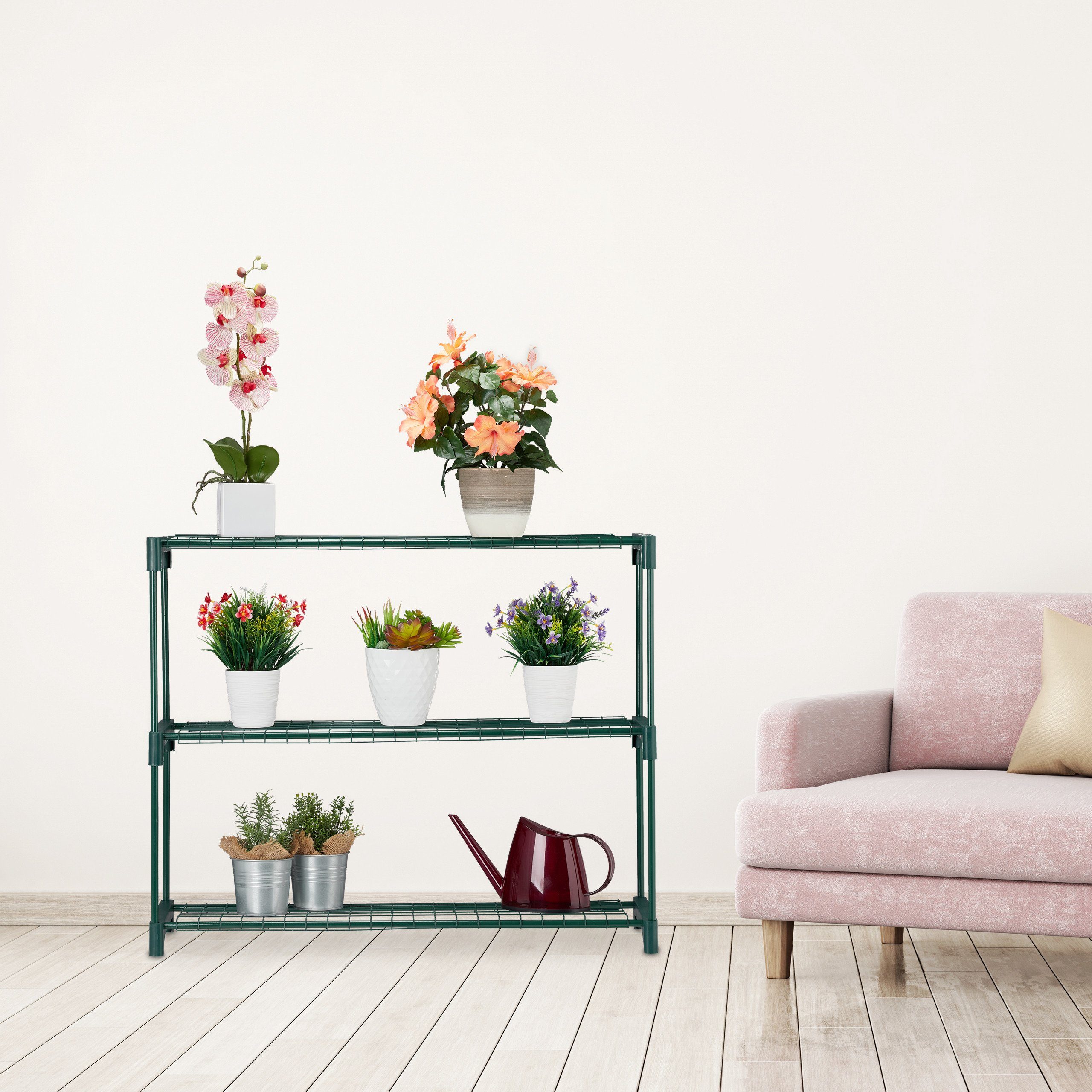 relaxdays Blumenständer Pflanzenregal mit 3 Ablagen (3 St) – Bild 5 von 5