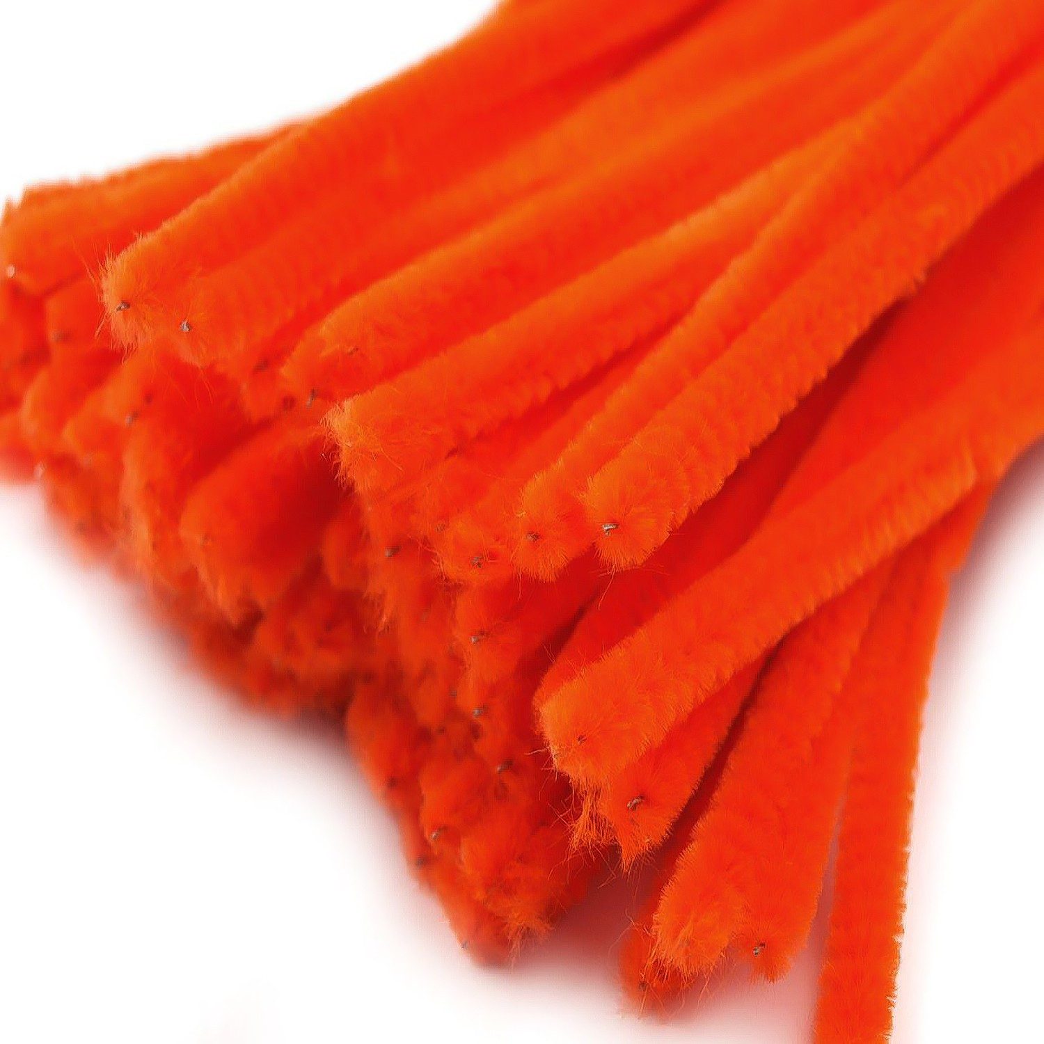 maDDma Basteldraht 20 Draht Pfeifenreiniger 6 mm Länge 30cm CHENILLE Farbe wählbar, orange