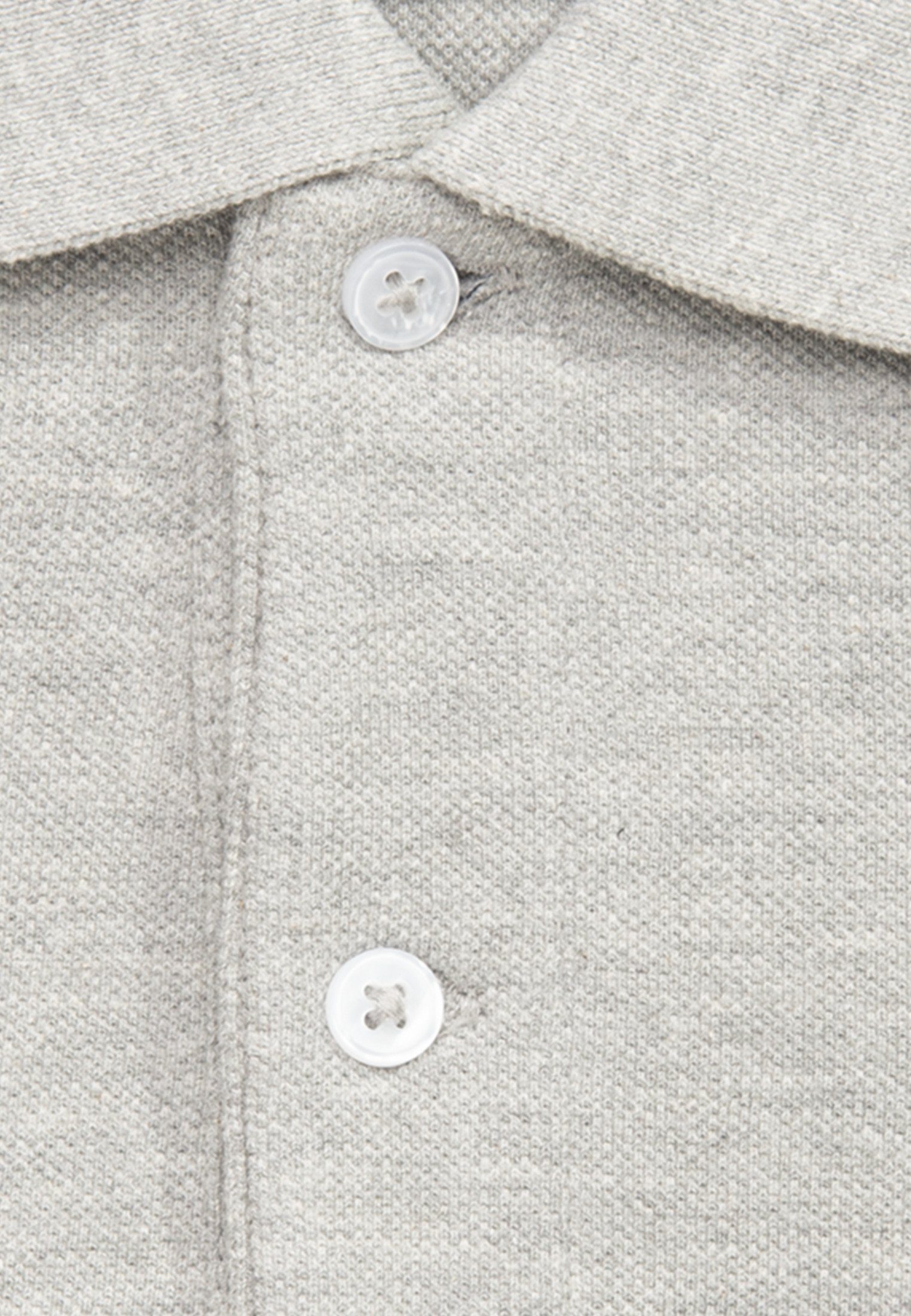 Kragen seidensticker Kurzarm Poloshirt Regular Uni Grau