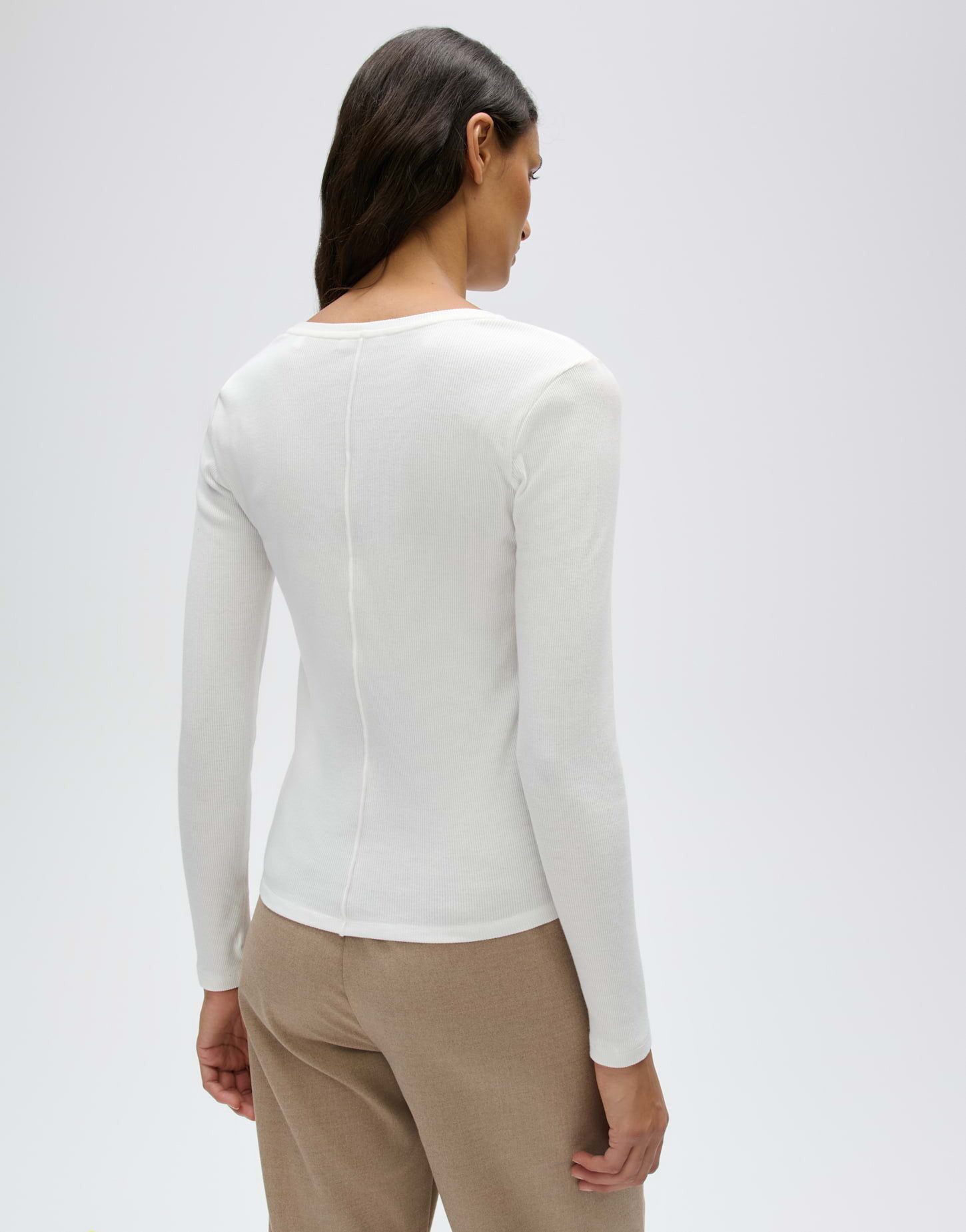 OPUS Langarmshirt SADALIE Slim aus BCI Cotton Mix schmale Passform, weicher Griff, elastischer Stoff