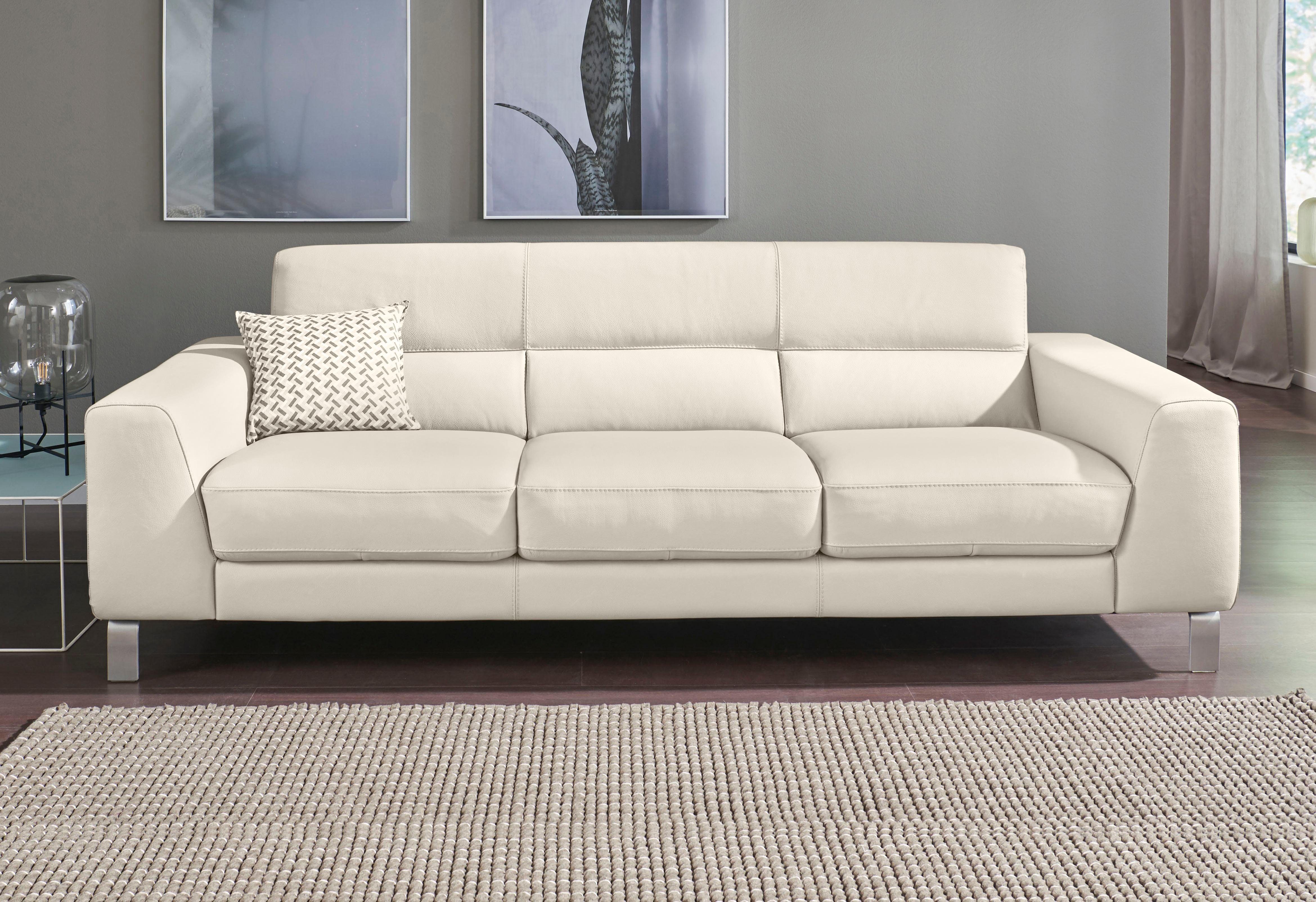CALIA ITALIA 3-Sitzer Simon, toller Sitzkomfort, italienisches Designsofa, in zwei Lederqualitäten
