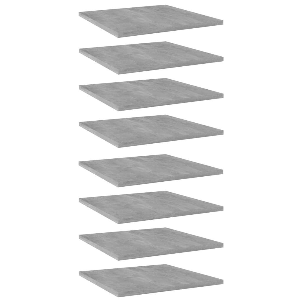 vidaXL Regaleinsatz, Bücherregal-Bretter 8 Stk. Betongrau 40x40x1,5 cm Holzwerkstoff