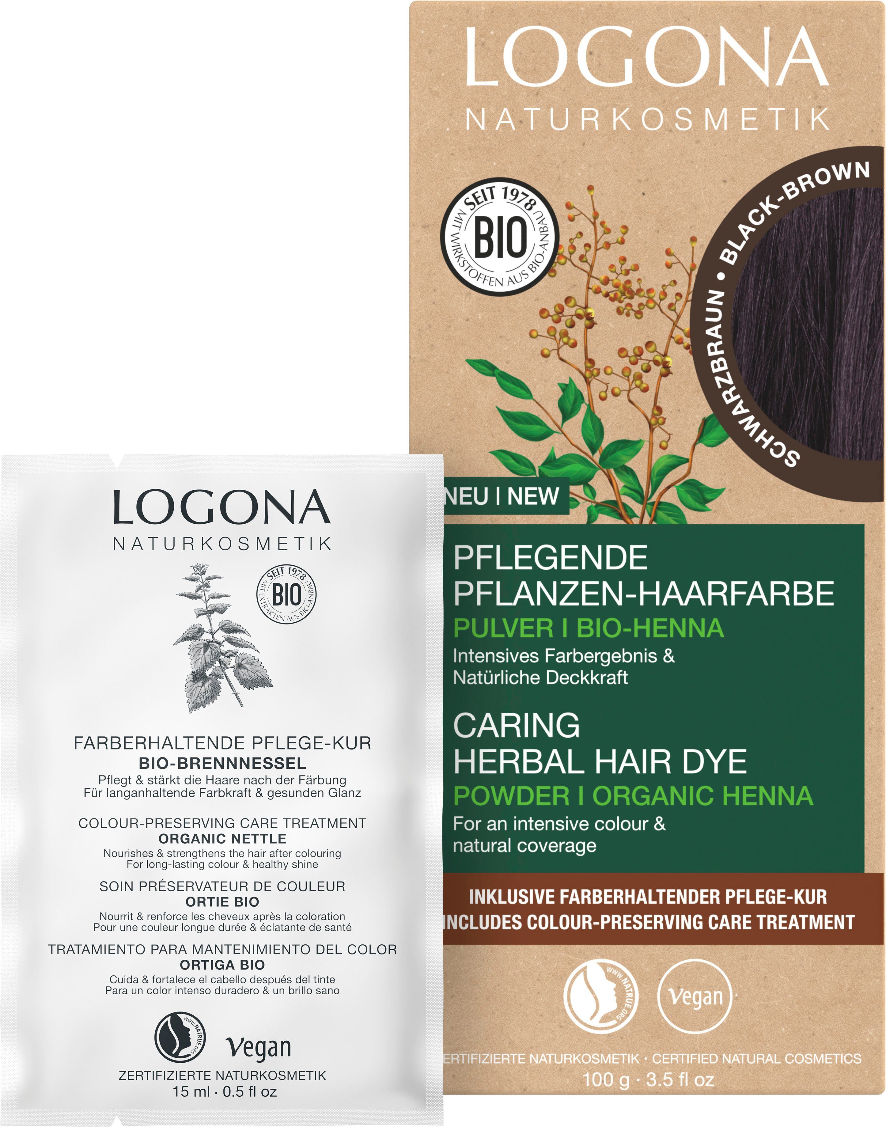 LOGONA Haarfarbe Pflanzen-Haarfarbe 11 Schwarzbraun Pulver