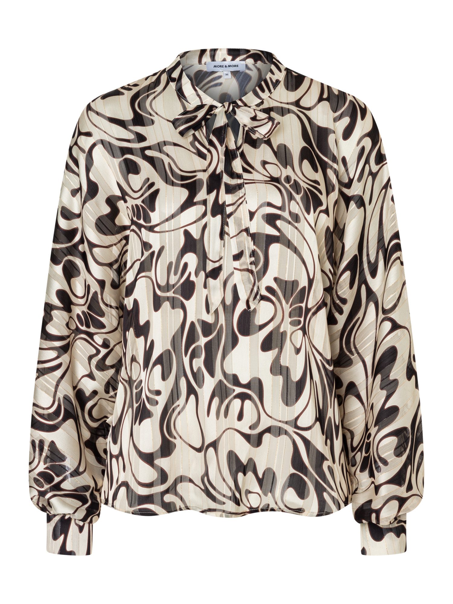 MORE&MORE Langarmbluse edel glänzende Langarmbluse, bedruckt