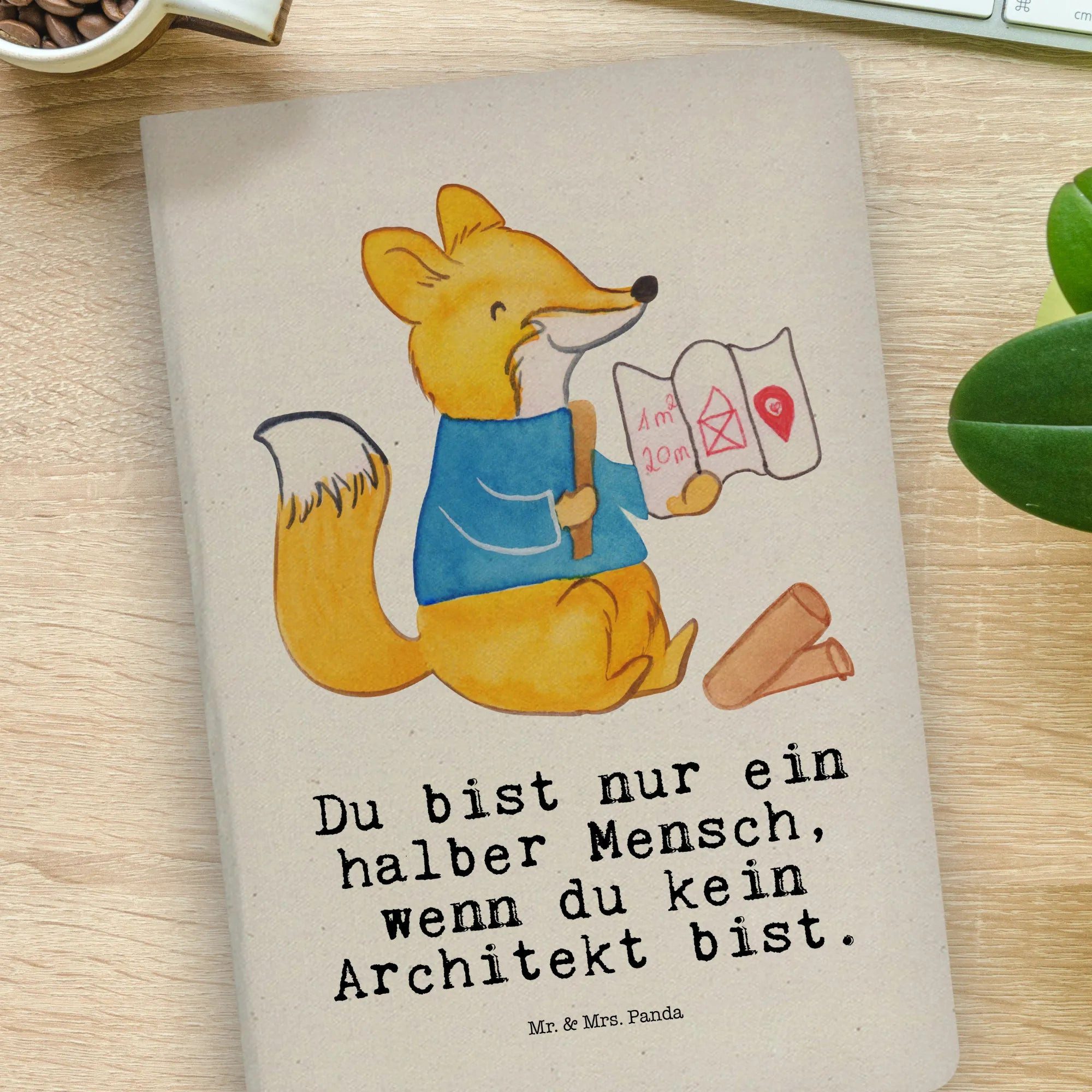 Thumbnail - Mr. & Mrs. Panda Notizbuch Architekt Herz - Transparent - Geschenk, Umweltfreundliches Notizbuch Mr. & Mrs. Panda, Echte...