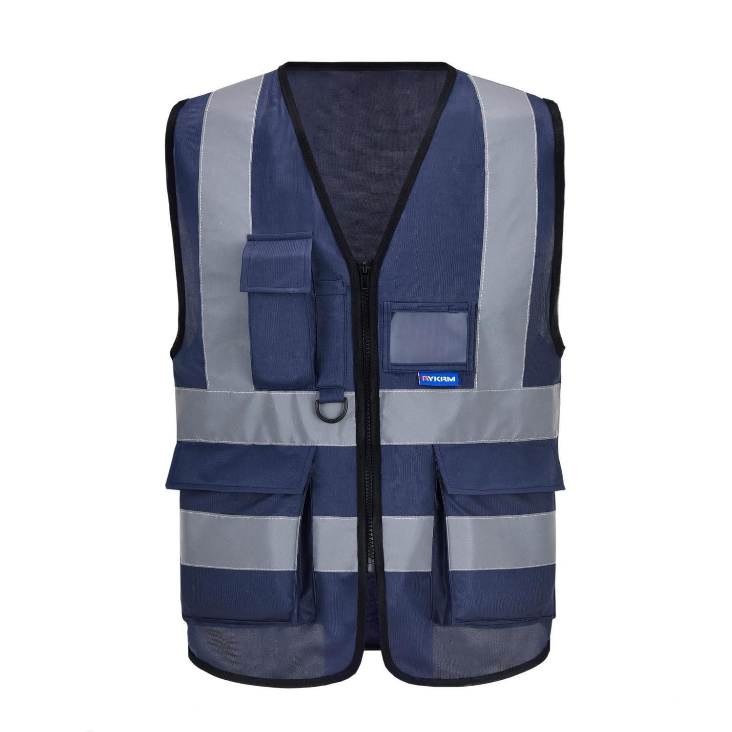 LuxusKollektion Warnweste Warnweste Reflektierend mit Reißverschluss 6XL-8XL Marine