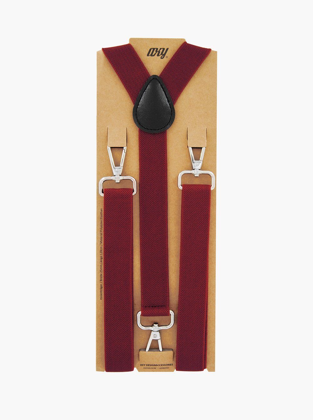 axy Hosenträger Herren Hosenträger 3 robusten Karabiner Verschluss 2,5 cm breit Y-Form verstellbar und elastisch 120cm Lang