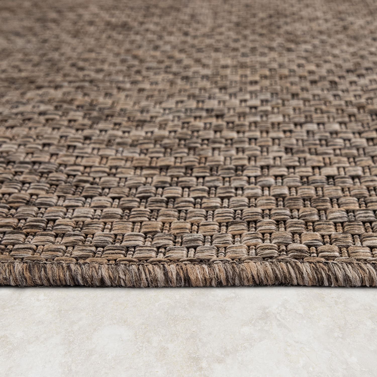 KADIMA DESIGN Teppich Unifarben Wohnzimmer schmutzabweisend Teppich Kurzflor, Quadrat, Höhe: 4 mm, 100% Polypropylen, Rücken aus Polypropylen, Quadrat, 200Scm, Braun