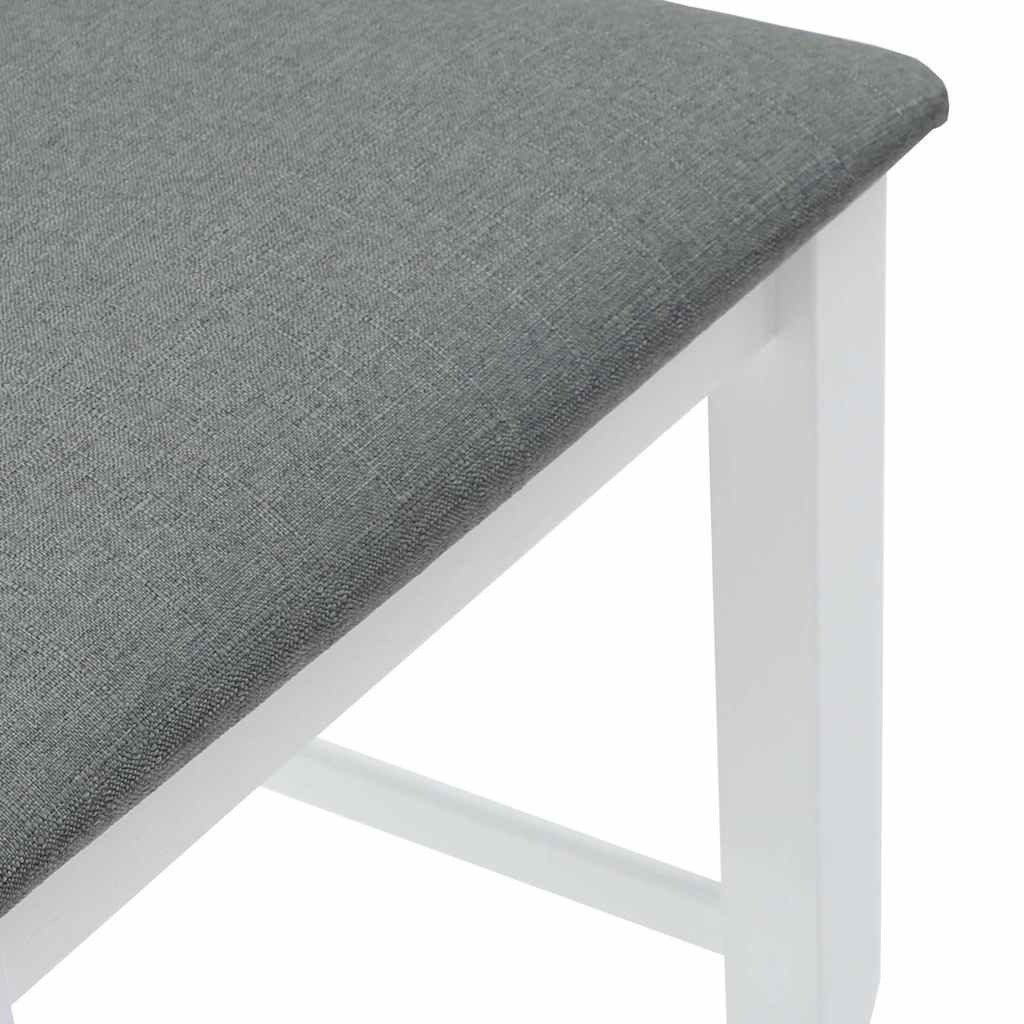 vidaXL Barhocker Barhocker mit Kissen 2 Stk. Weiß Massivholz Gummibaum (1 St)