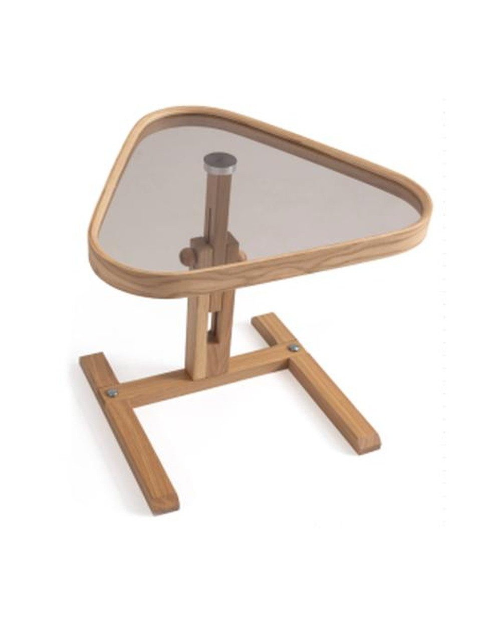 Glastisch Designer Beistelltisch aus Holz in Beige mit eleganter Form