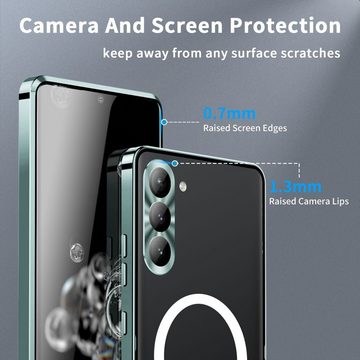 Wigento Handyhülle Für Samsung Galaxy S23 FE 5G Magsafe Metall Case Cover Schutz Tasche