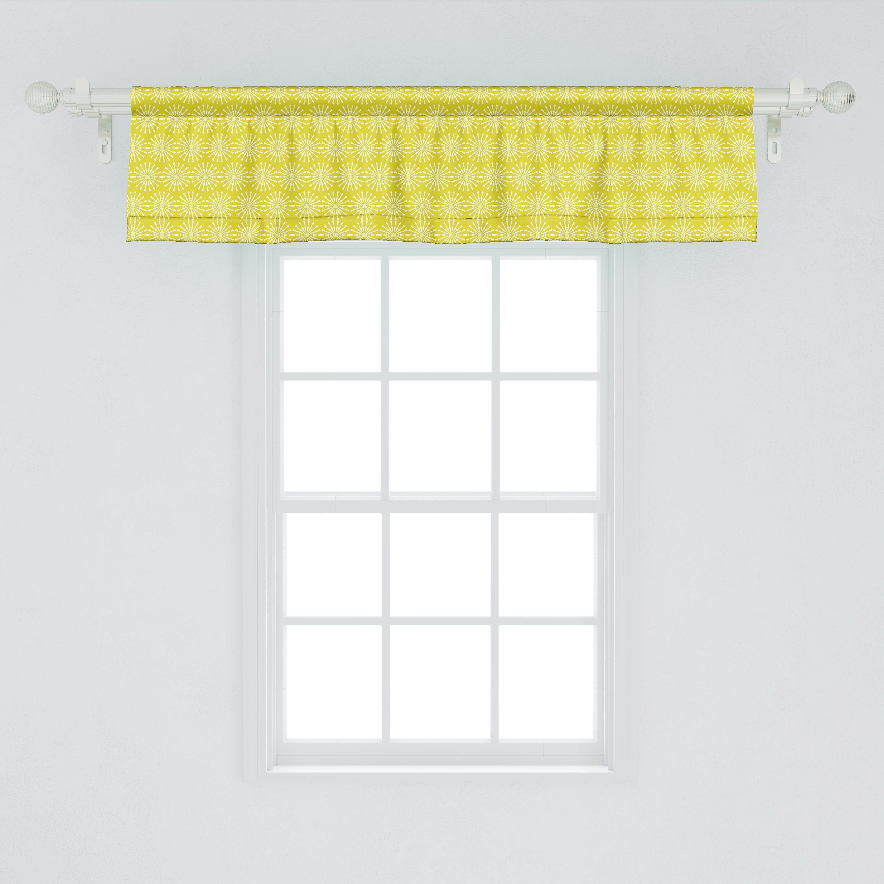 Scheibengardine Vorhang Volant für Küche Spikes Schlafzimmer Dekor mit Abakuhaus, Runde Elemente Stangentasche, mit Microfaser, Abstrakt
