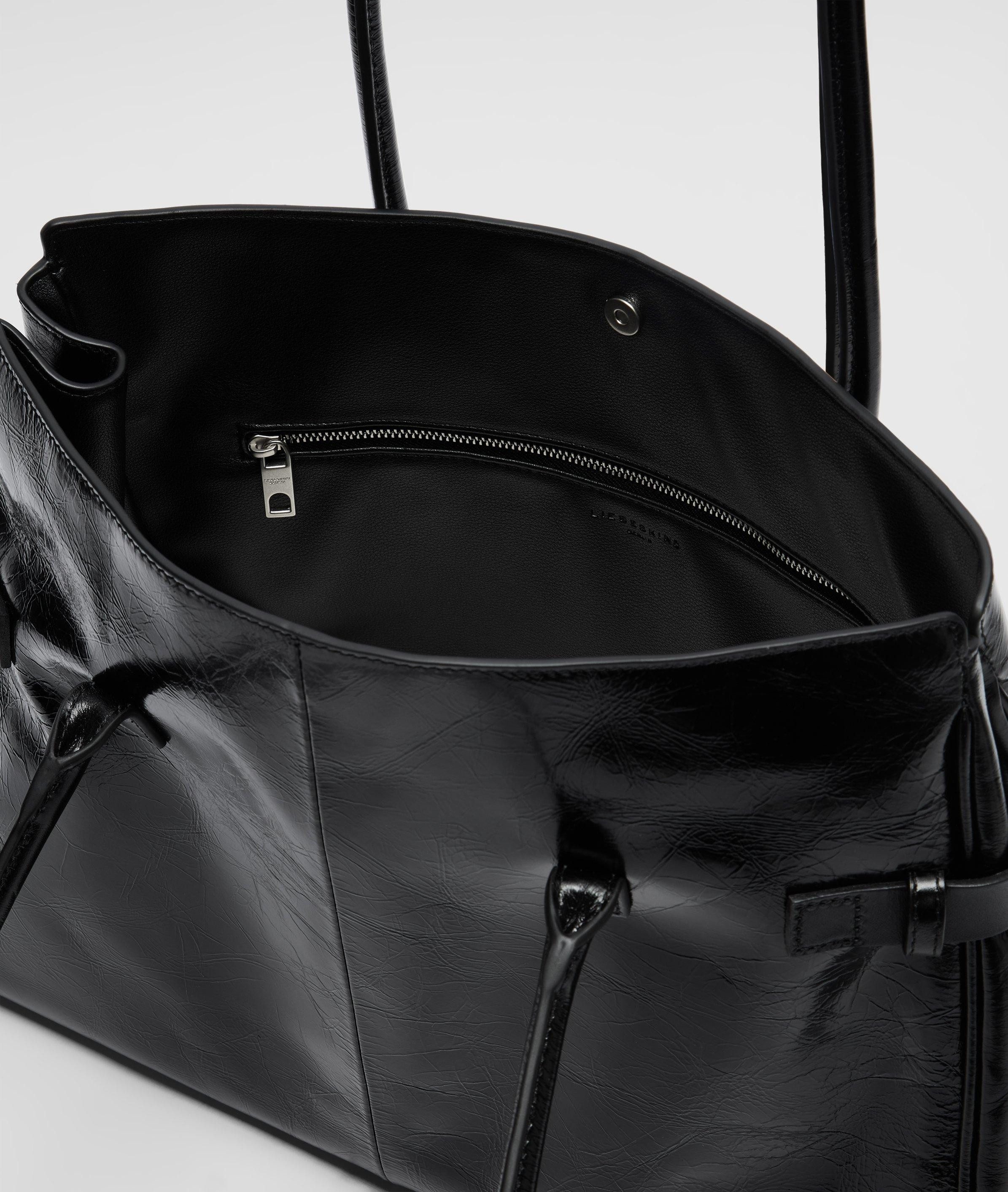 Liebeskind Berlin Schultertasche Nori Satchel L, Große Tasche aus Rindsleder mit glossy Finish