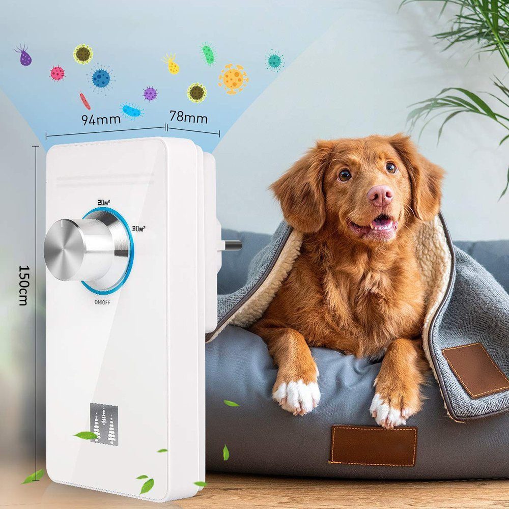 MOPUEA Luftreiniger Geruchskiller Ionisator Luftreiniger mit Geruchsentfernung, für 30 m² Räume, Geruchsentferner Mini Luftreiniger für Bad und Schlafzimmer