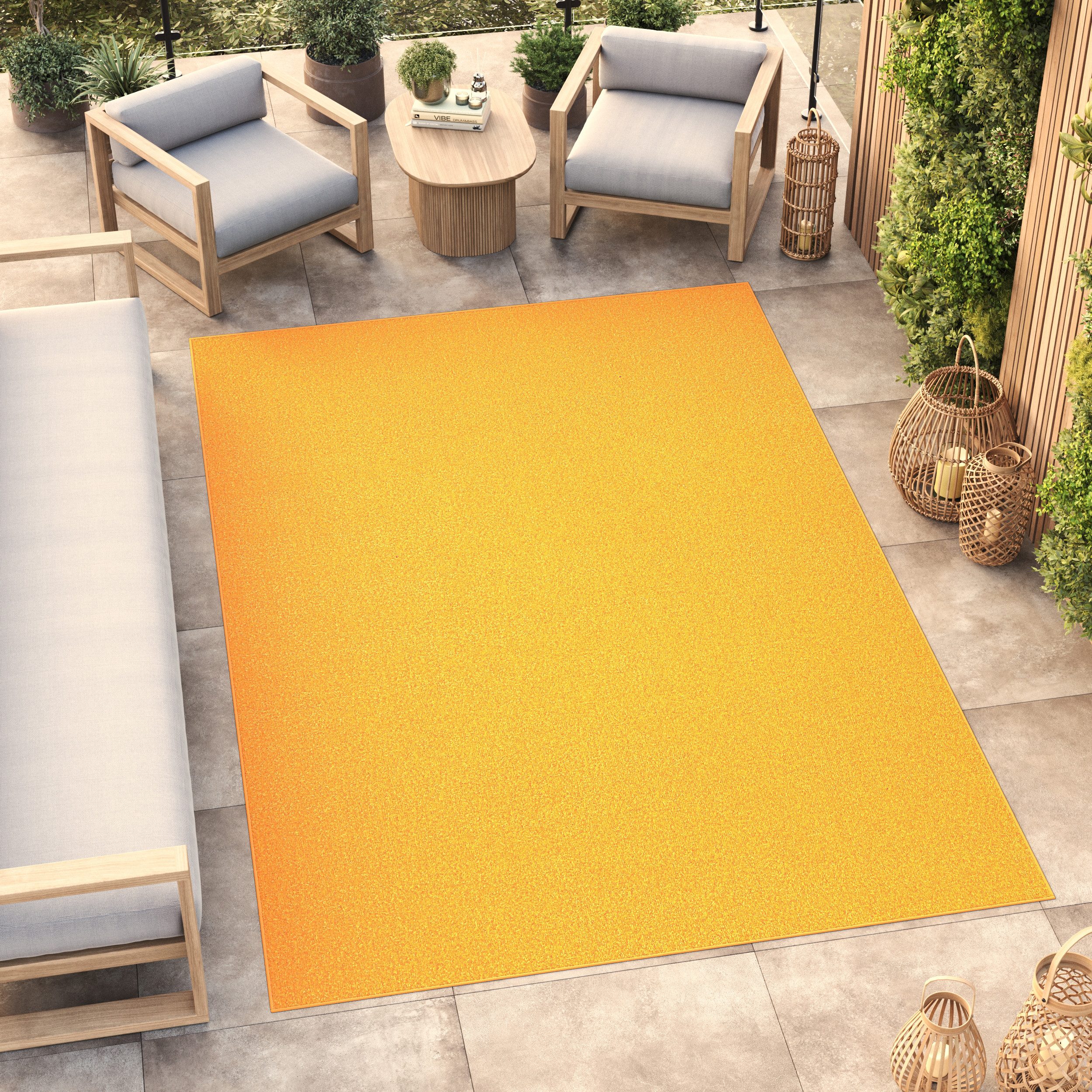 Tapiso Outdoorteppich MONO, rechteckig, Höhe: 6 mm, Wohnzimmer, Schlafzimmer, einfarbig, modern
