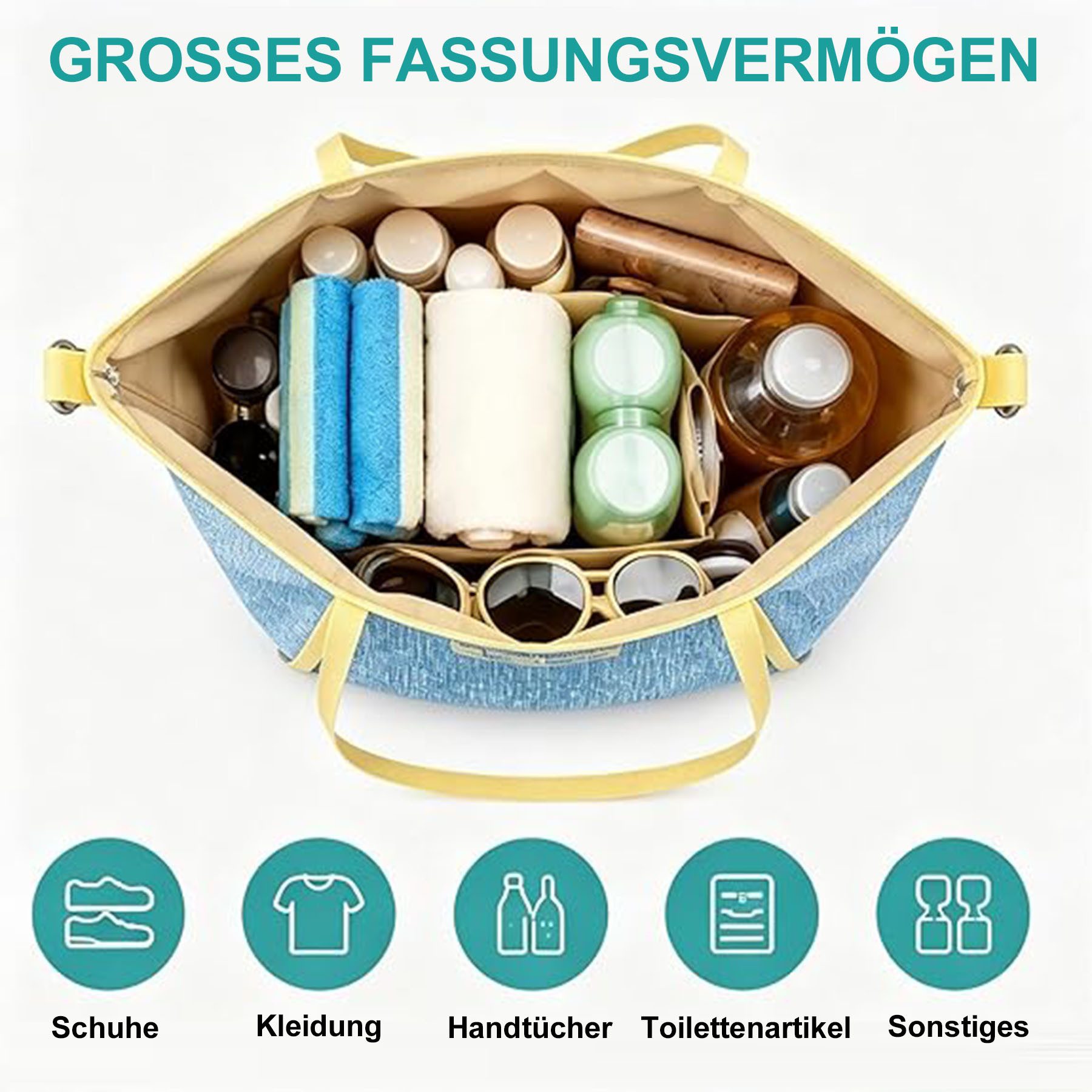 Mutig Strandtasche Xl Strandtasche Damen, Einkaufstasche,Schwimmtasche,Faltbar Beach Bags (Kann als Einkaufstasche, Reisetasche und Pooltasche verwendet werden, Leichte Mesh Strandtasche Korb,Badetasche Klein,Shopper für Frauen), Große Tote Bag für Strand, Reisen, Einkaufen, Picknick und Alltag