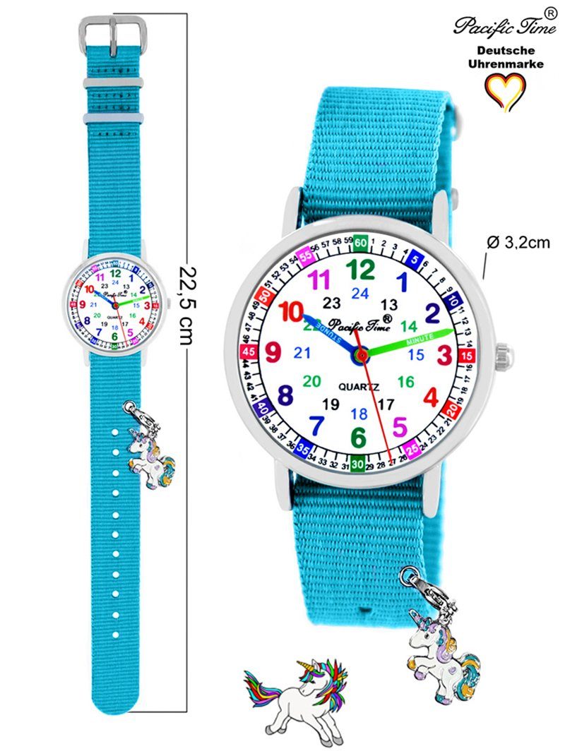 Kinder Gratis Design hellblau und Pacific Wechselarmband mit Lernuhr Armbanduhr Quarzuhr Mix - Match Charms, Einhorn Versand Time