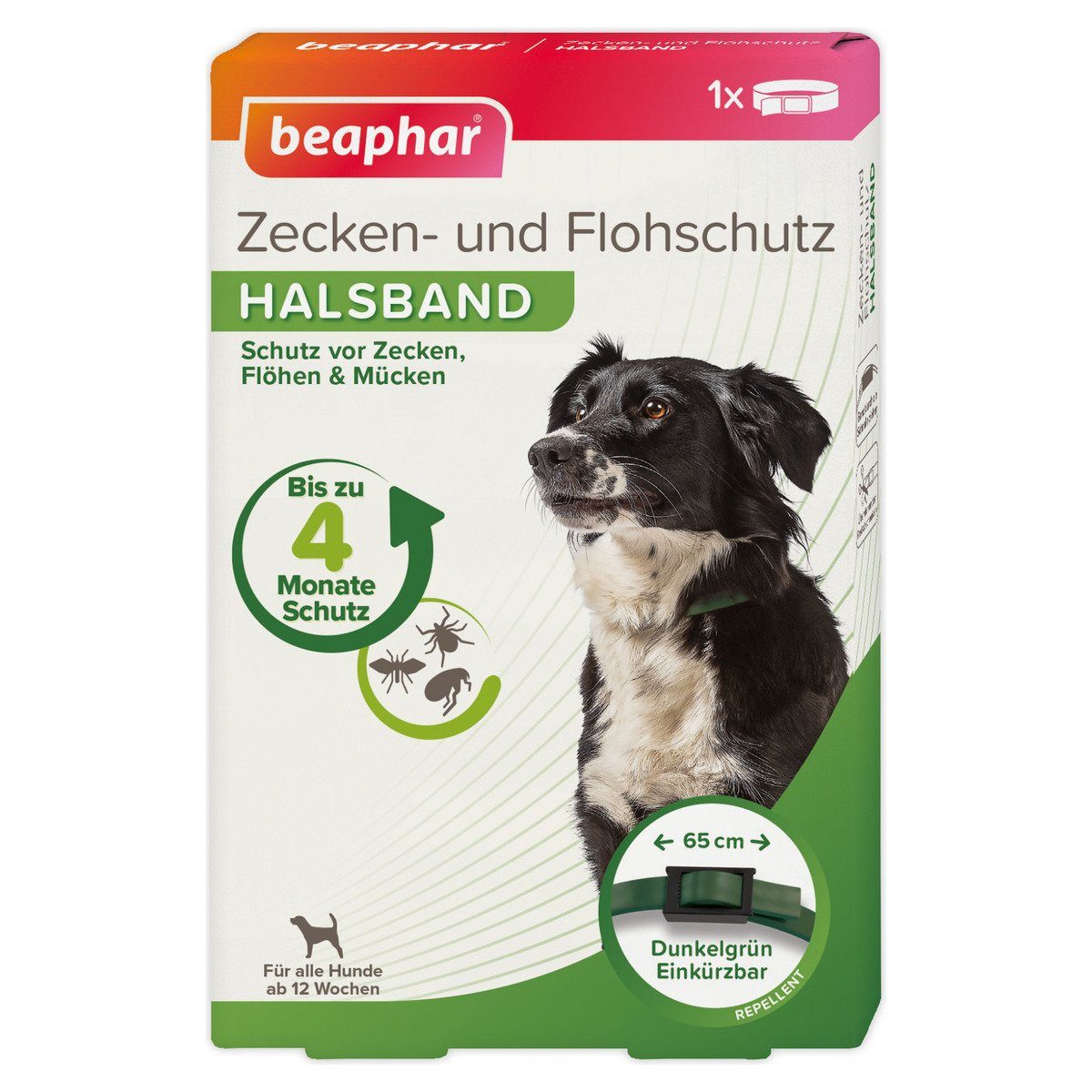 beaphar Zeckenhalsband Beaphar - Zecken- und Flohschutz Halsband für Hunde  - 65 cm