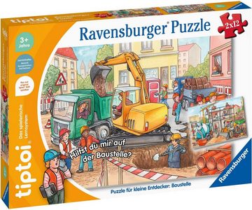 Ravensburger Puzzle tiptoi® Puzzle für kleine Entdecker: Baustelle, 12 Puzzleteile, Made in Europe, FSC® - schützt Wald - weltweit