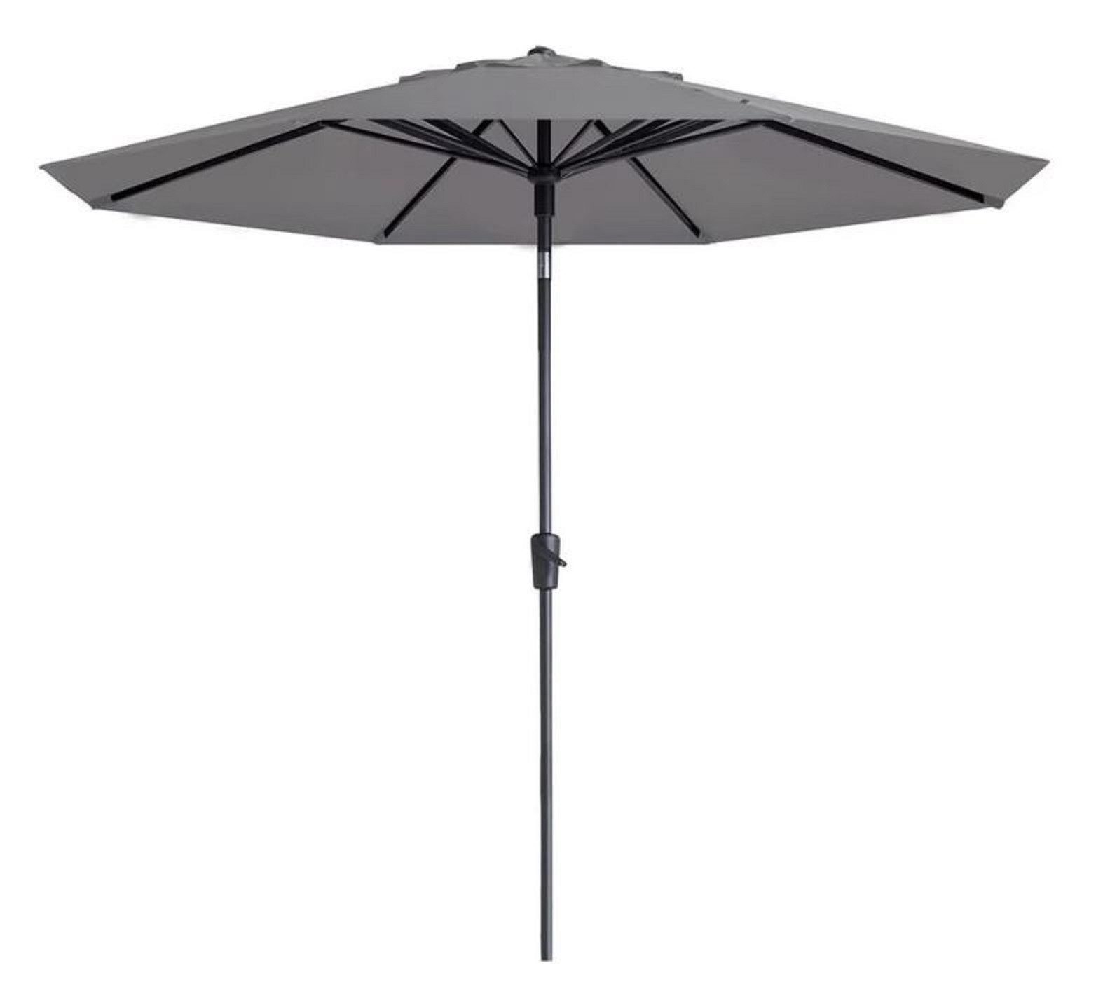 Madison Sonnenschirm 300 cm Paros Luxe 3 m hellgrau auto tilt Kurbelschirm, mit Abknickautomatik über die Kurbel