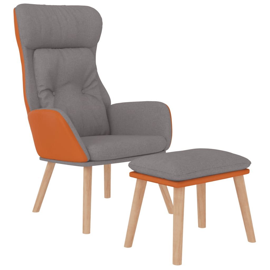 vidaXL Sessel Relaxsessel mit Hocker Hellgrau günstig online kaufen