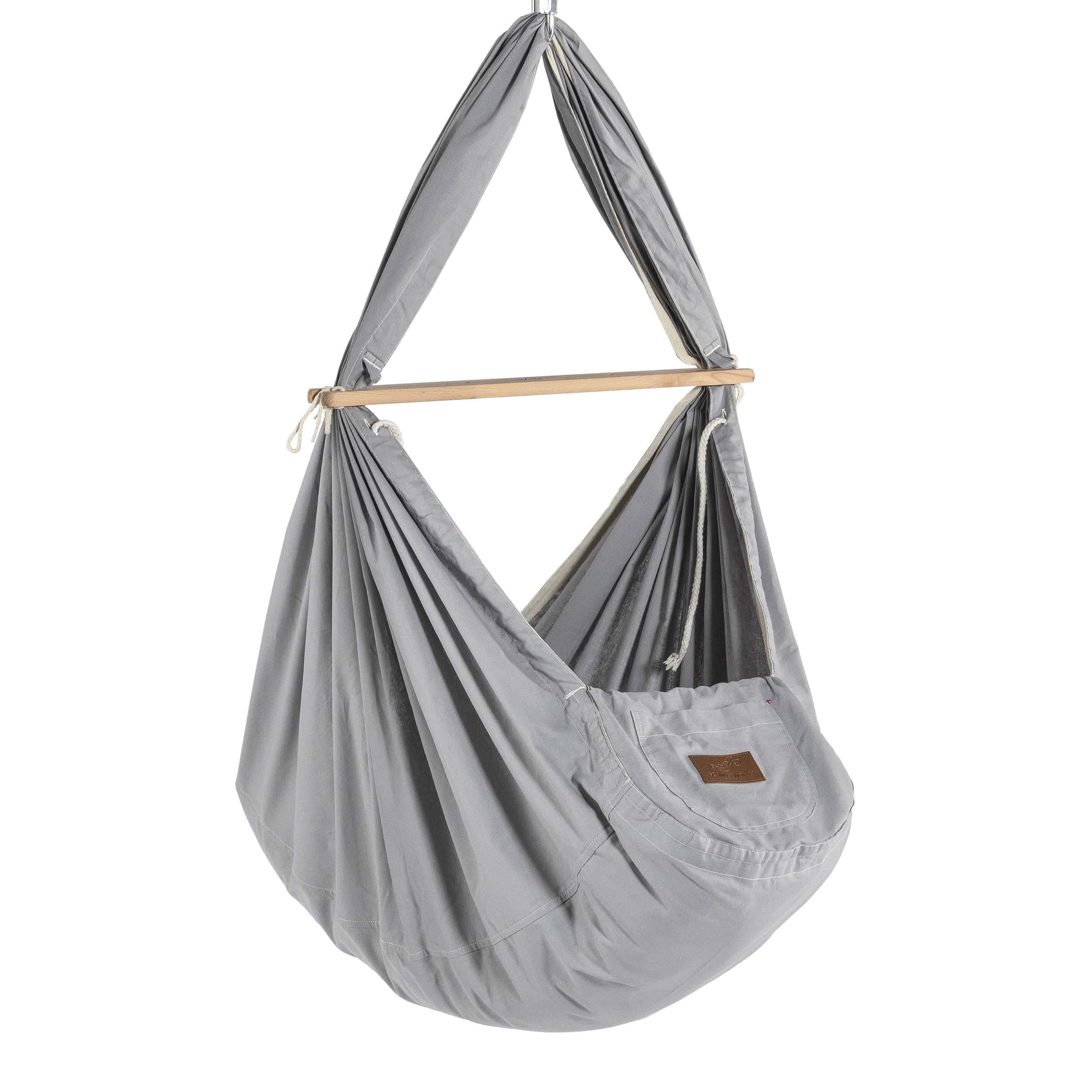 Stubenbett Federwiege Bio Grey mit Tipi Weiß