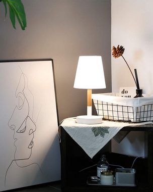 Tomons LED Tischleuchte »2er Pack Nachttischlampe, Tischlampe aus Holz, Skandinavisch«, für Schlafzimmer, Wohnzimmer, Arbeitszimmer, Fensterbank