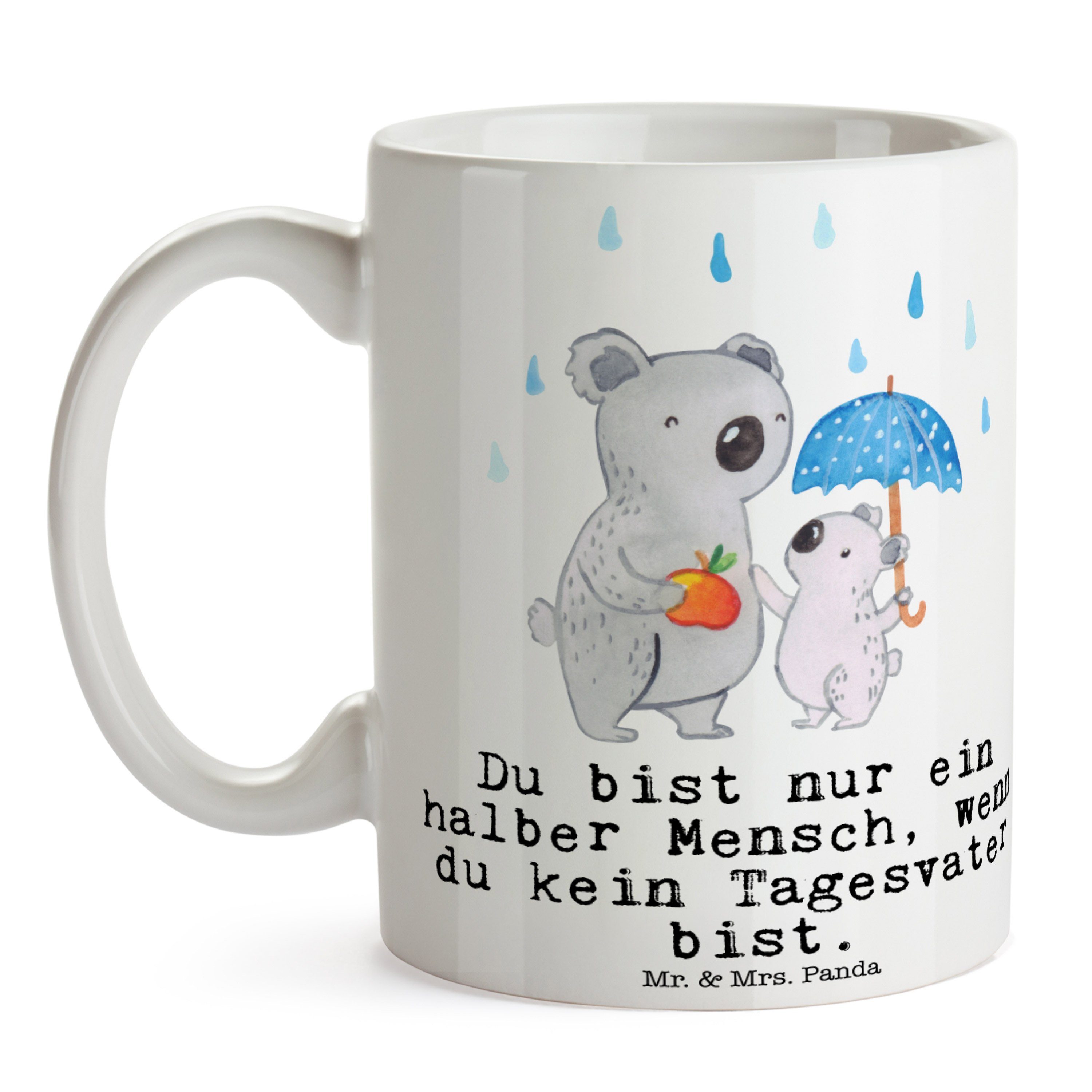 Weiß Tagesvater Mr. Herz Panda mit - Teetasse, Keramik & Mrs. Tasse Geschenk, Te, Becher, Abschied, -