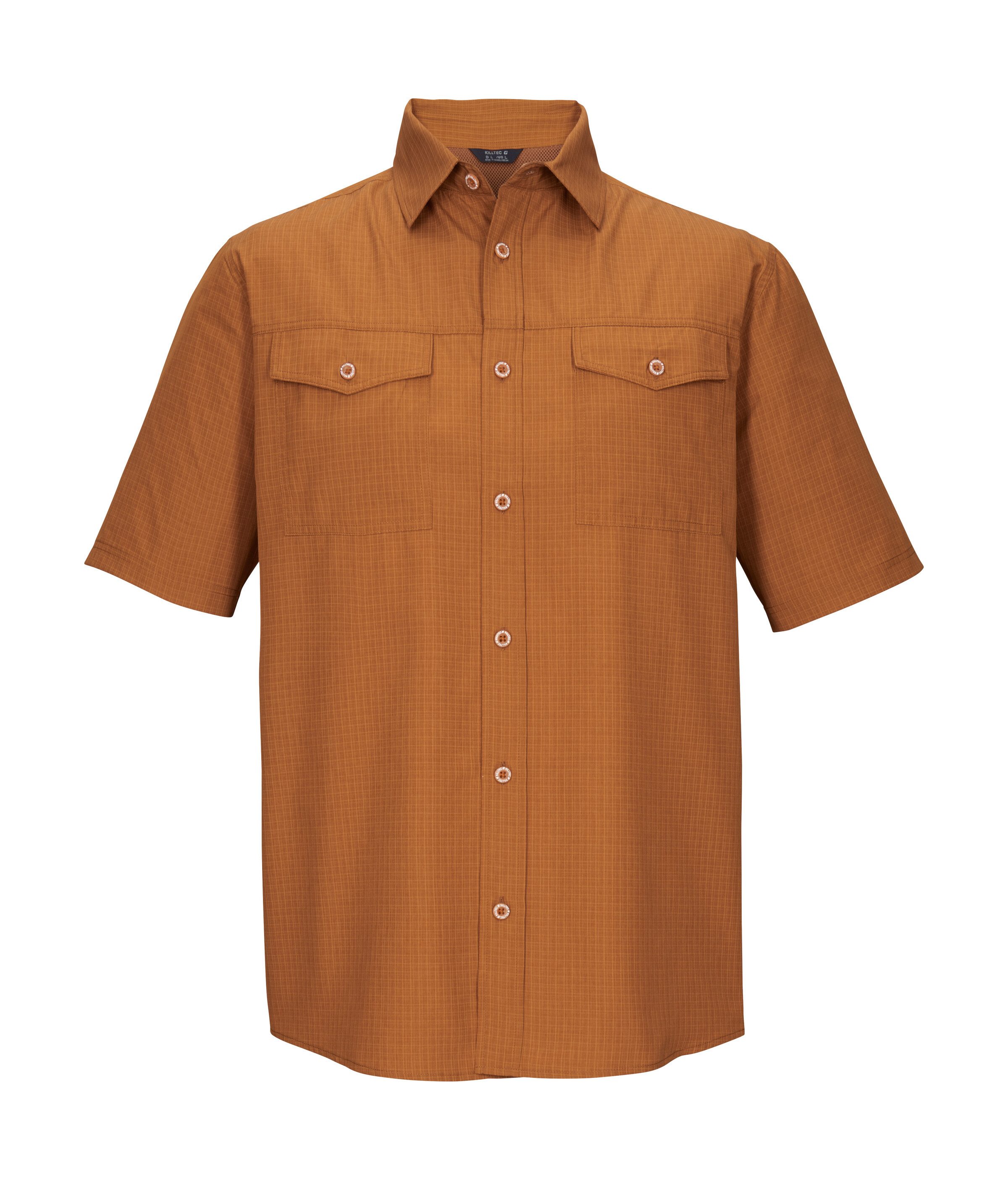 Killtec Funktionshemd KOS 63 MN WVN SHRT Schnelltrocknendes Herrenhemd mit Kentkragen und Brusttaschen