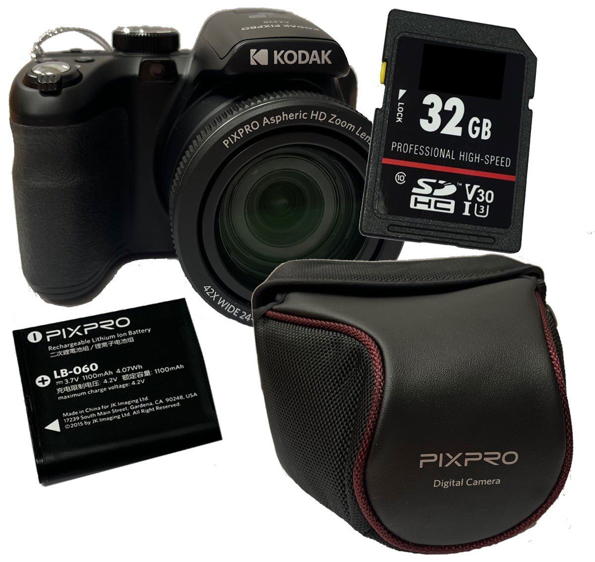 schwarz Kodak Set Kompaktkamera Digitalkamera AZ426 PixPro