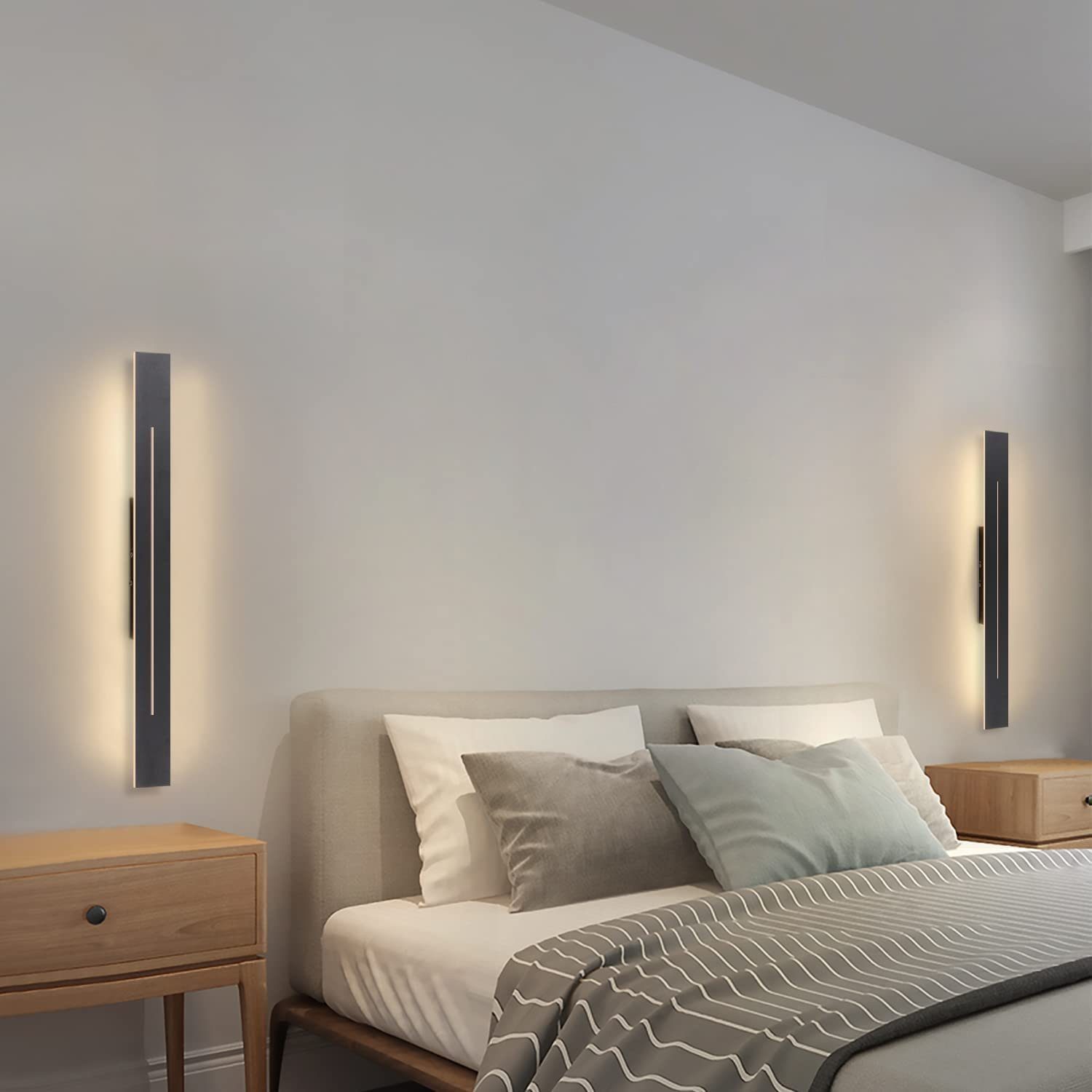 Nettlife LED Wandleuchte Innen Schwarz 100/60/30CM günstig online kaufen