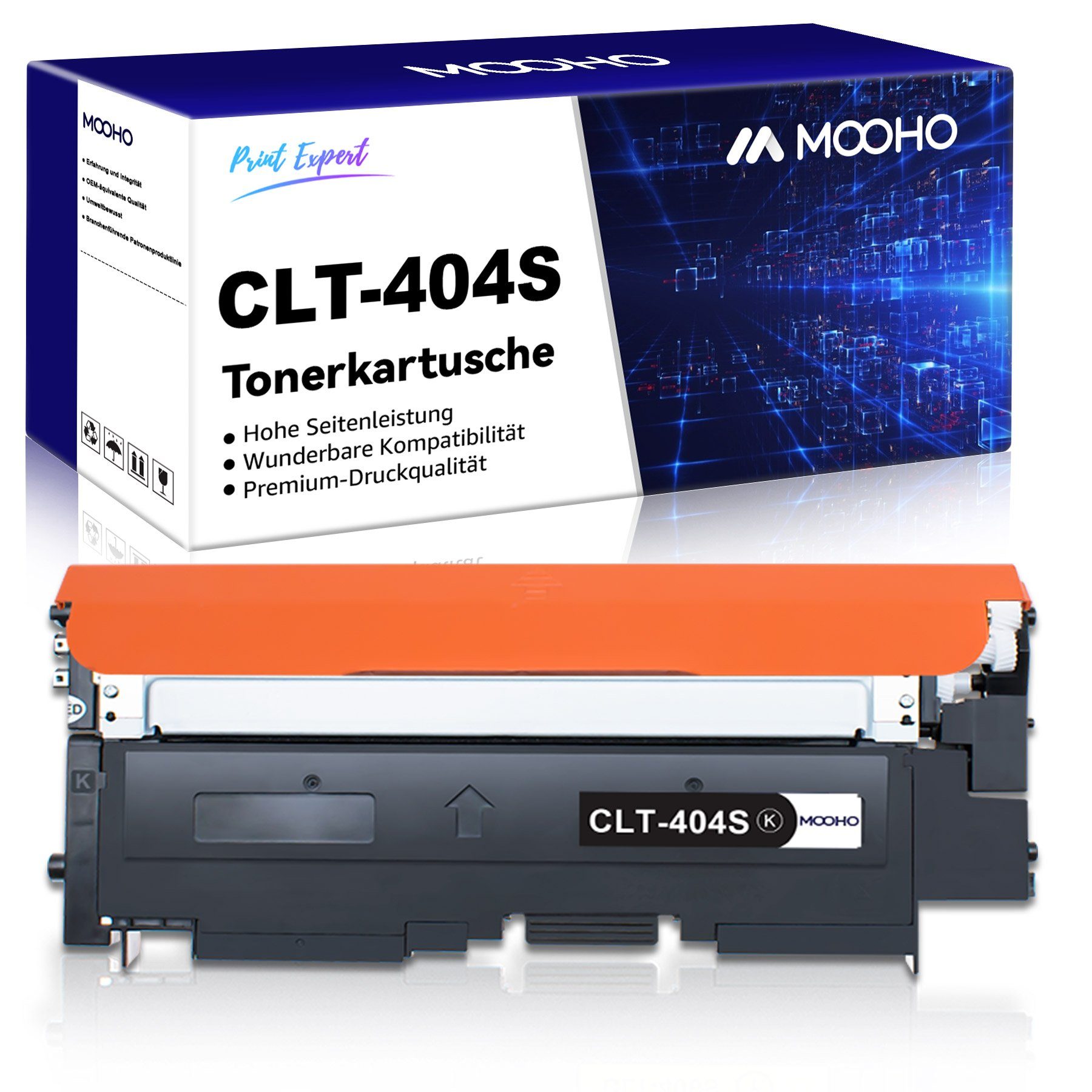 MOOHO Tonerkartusche CLT-K404S/CLT-C404S/CLT-M404S/CLT-Y404S 1-st CLT-P404C, (1-St) 1x Schwarz