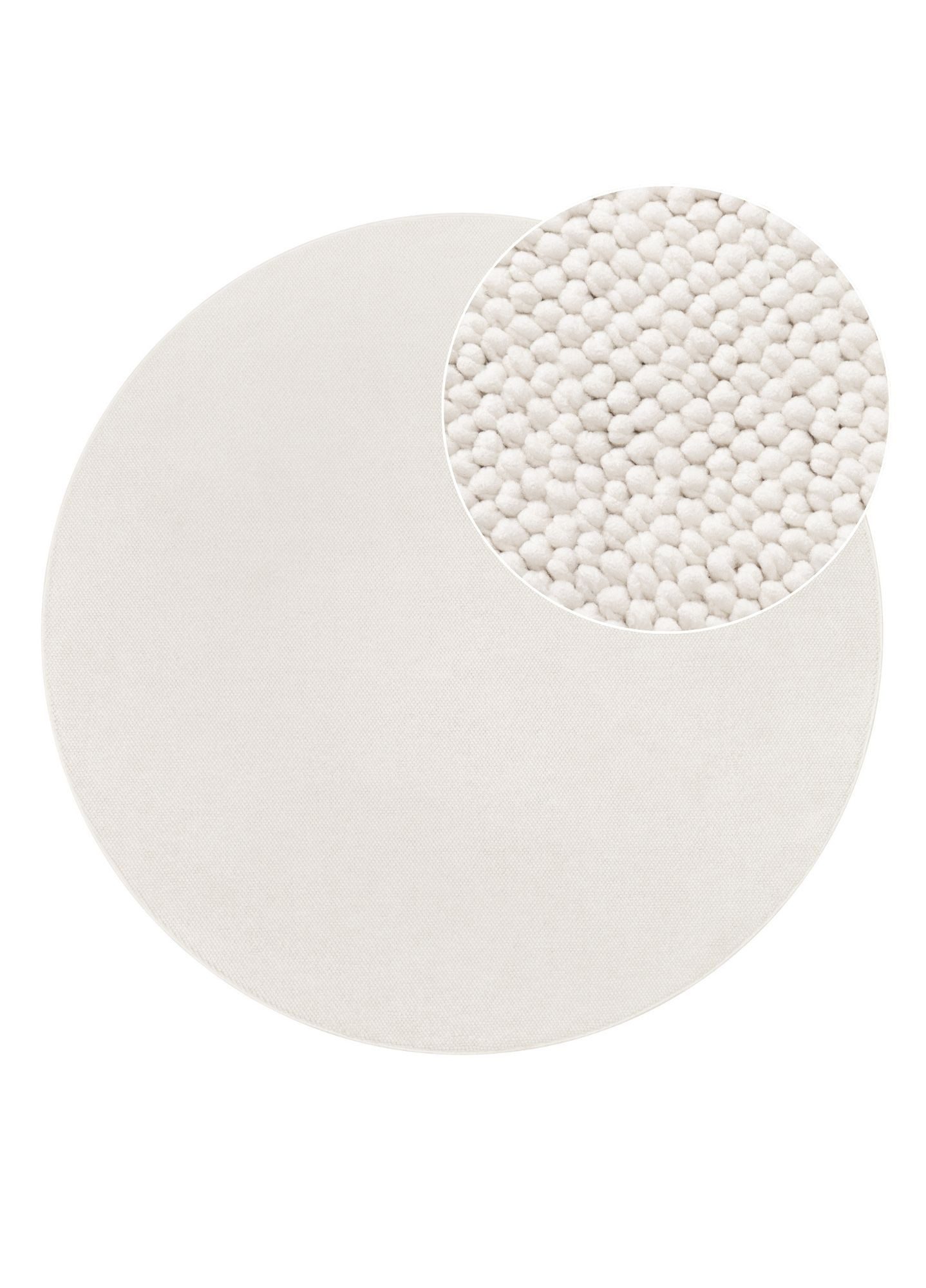 Tapiso Teppich AGRA, rund, Höhe: 10 mm, Runder Kurzflorteppich mit weicher Oberfläche