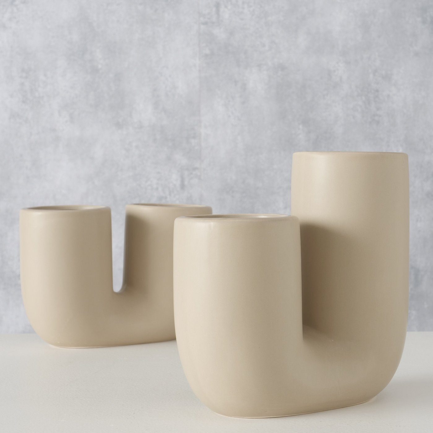 BOLTZE St) "Filicio" beige, Dekovase Keramik Blumenvase Set Vase in (2 2er aus