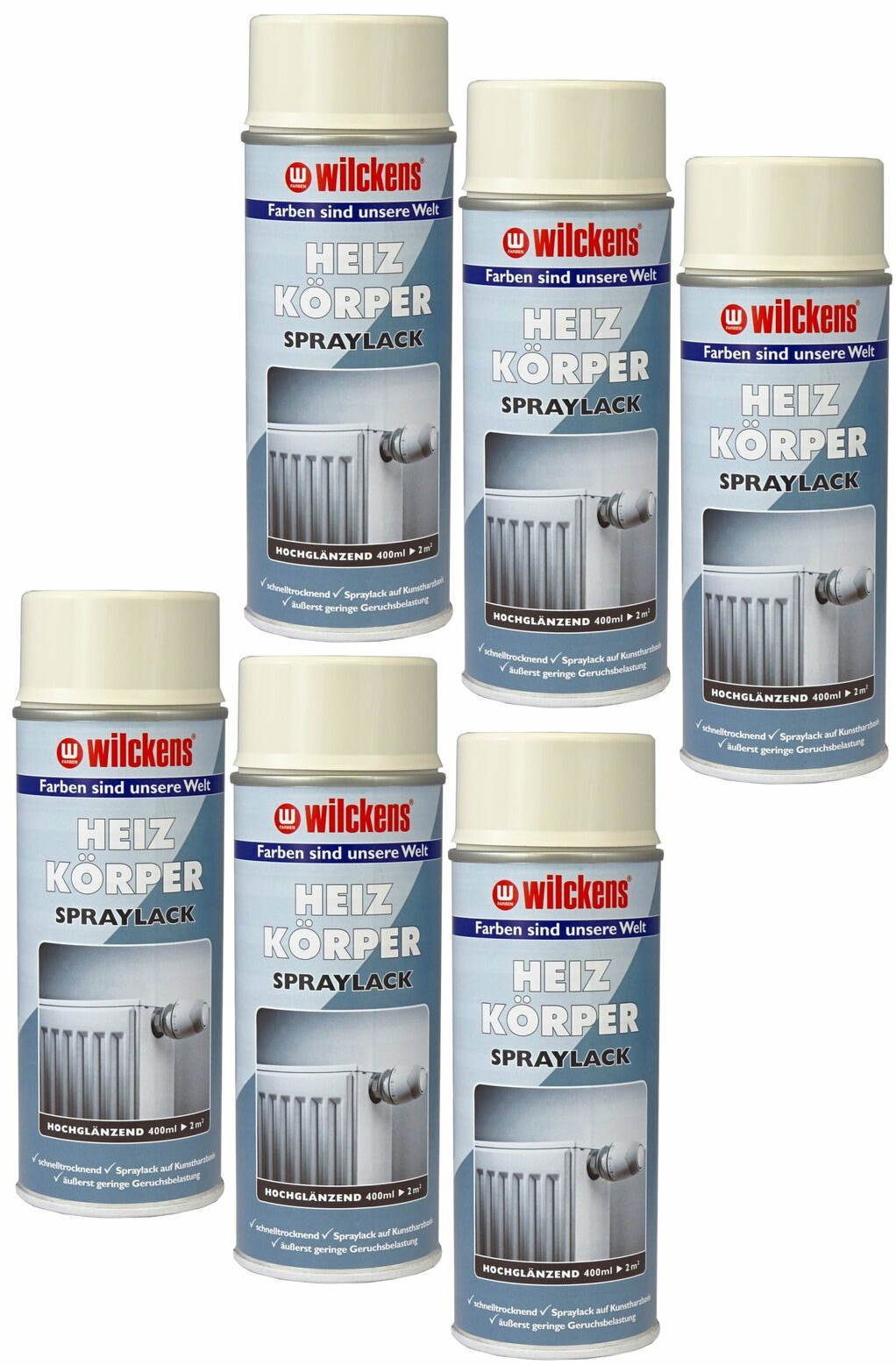 Wilckens Farben Heizkörperlack Heizkörperlack Spray hochglänzend 6 x 400 ml günstig online kaufen