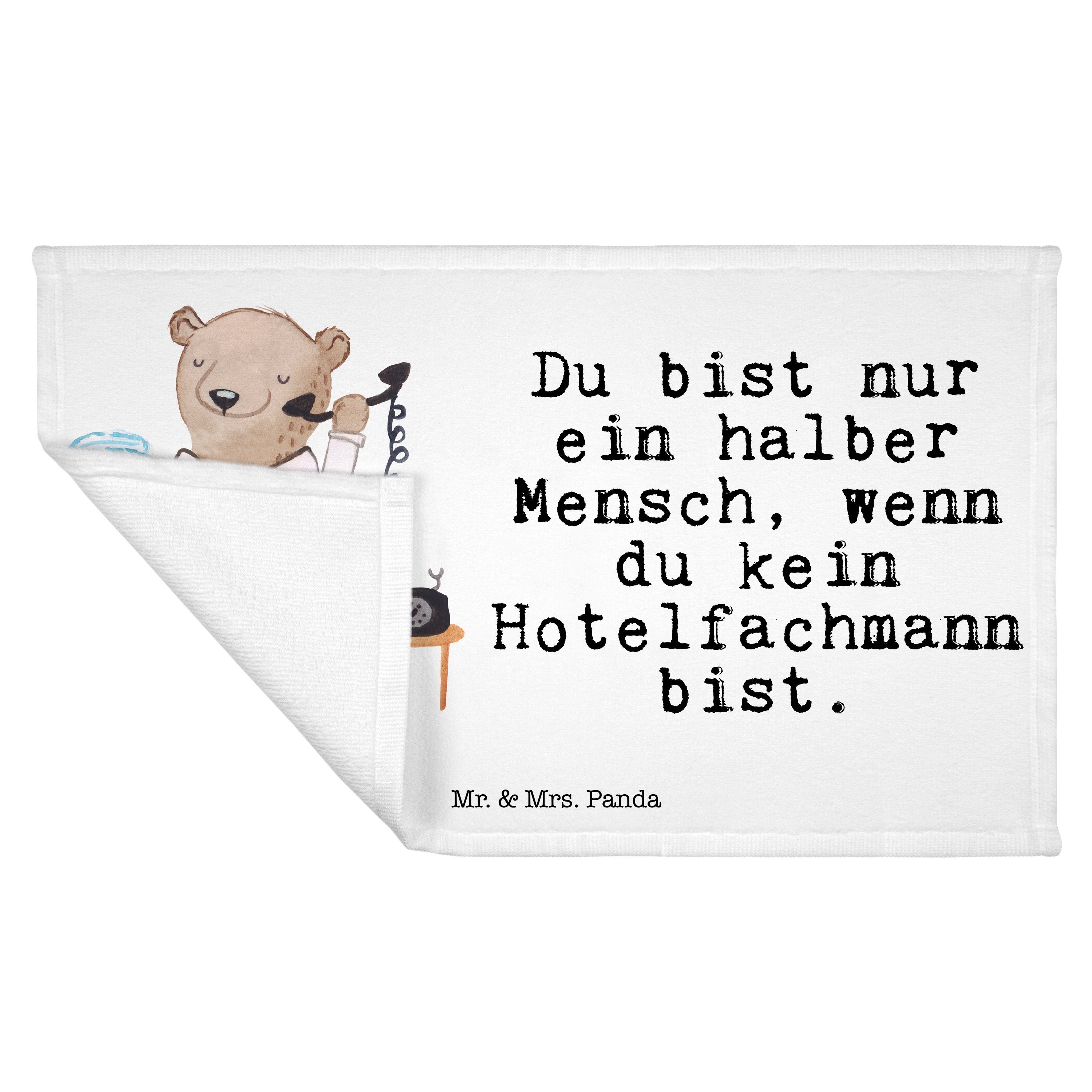 Reisehandtuch, Mrs. Ausbildung, - Mr. (1-St) mit Handtuch Panda - Weiß Hotelfachmann Geschenk, & Herz