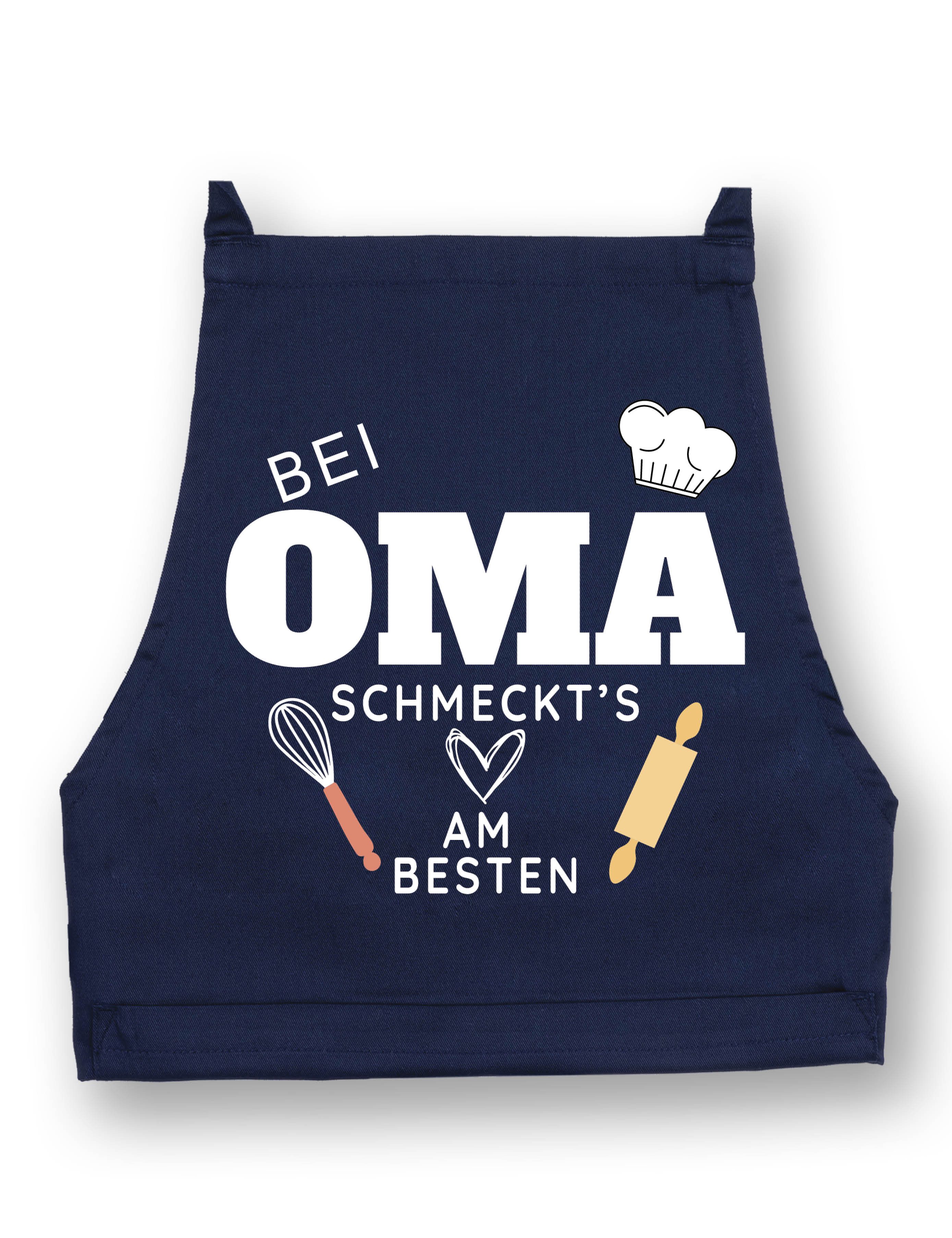 Youth Designz Grillschürze Damen Schürze "Bei Oma schmeckt es am Besten" Print Kochschürze, mit lustigem Spruch & Logo Aufdruck