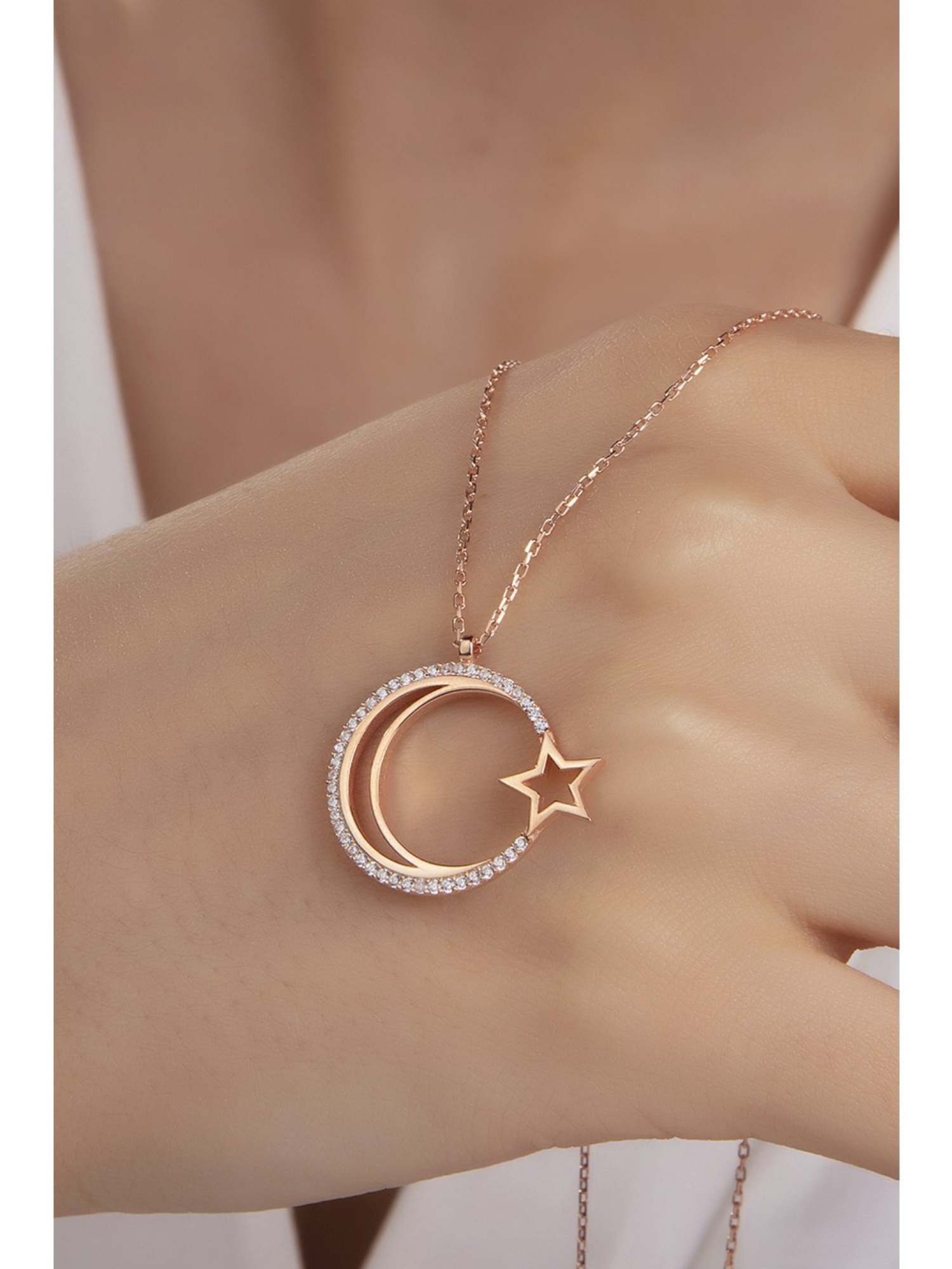 Nisan Kette und Anhänger Set, Damen Halskette aus 925er Silber mit Zirkonia günstig online kaufen