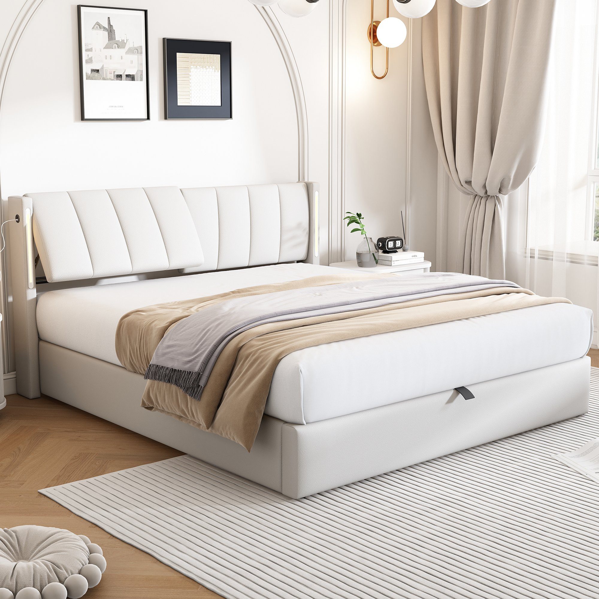 Flieks Polsterbett, LED Stauraumbett Doppelbett mit günstig online kaufen
