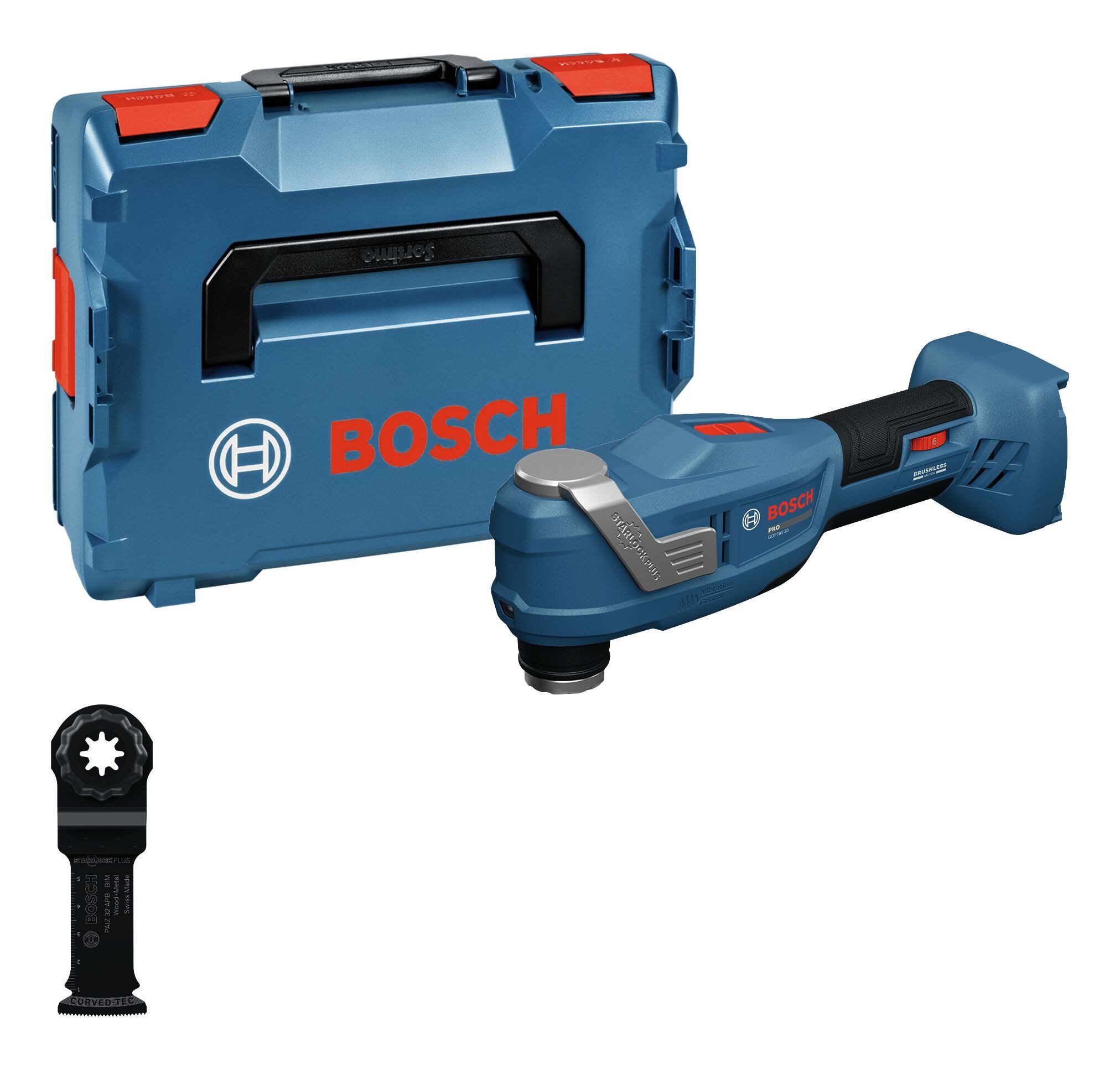 BOSCH Akku-Multischleifer GOP 18V-30, 18000 U/min, Multifunktionswerkzeug Ohne Akku - in L-BOXX 136