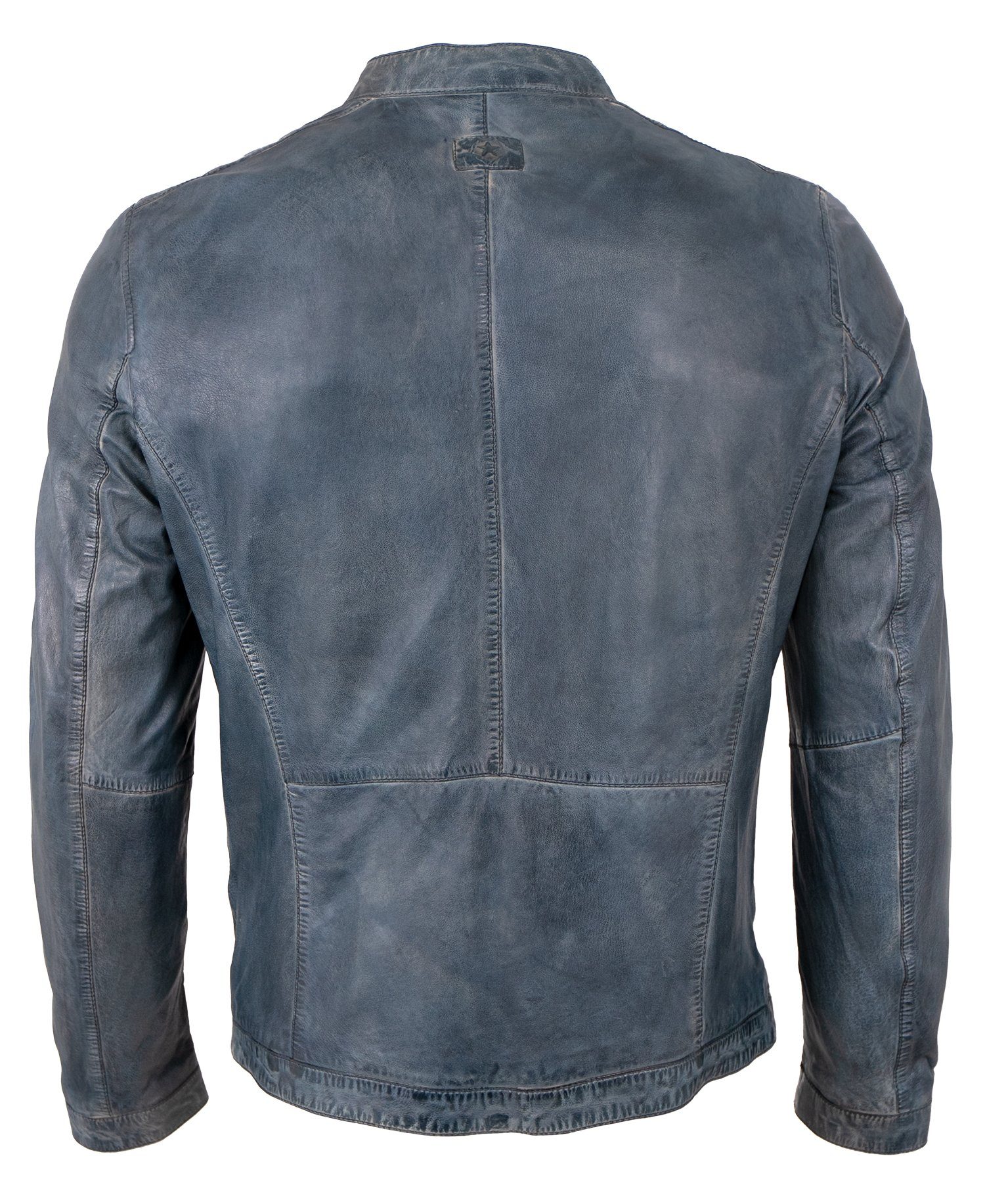 Milestone Lederjacke MSLacona Milestone - Herren Lederjacke Lammnappa jeans denim blau