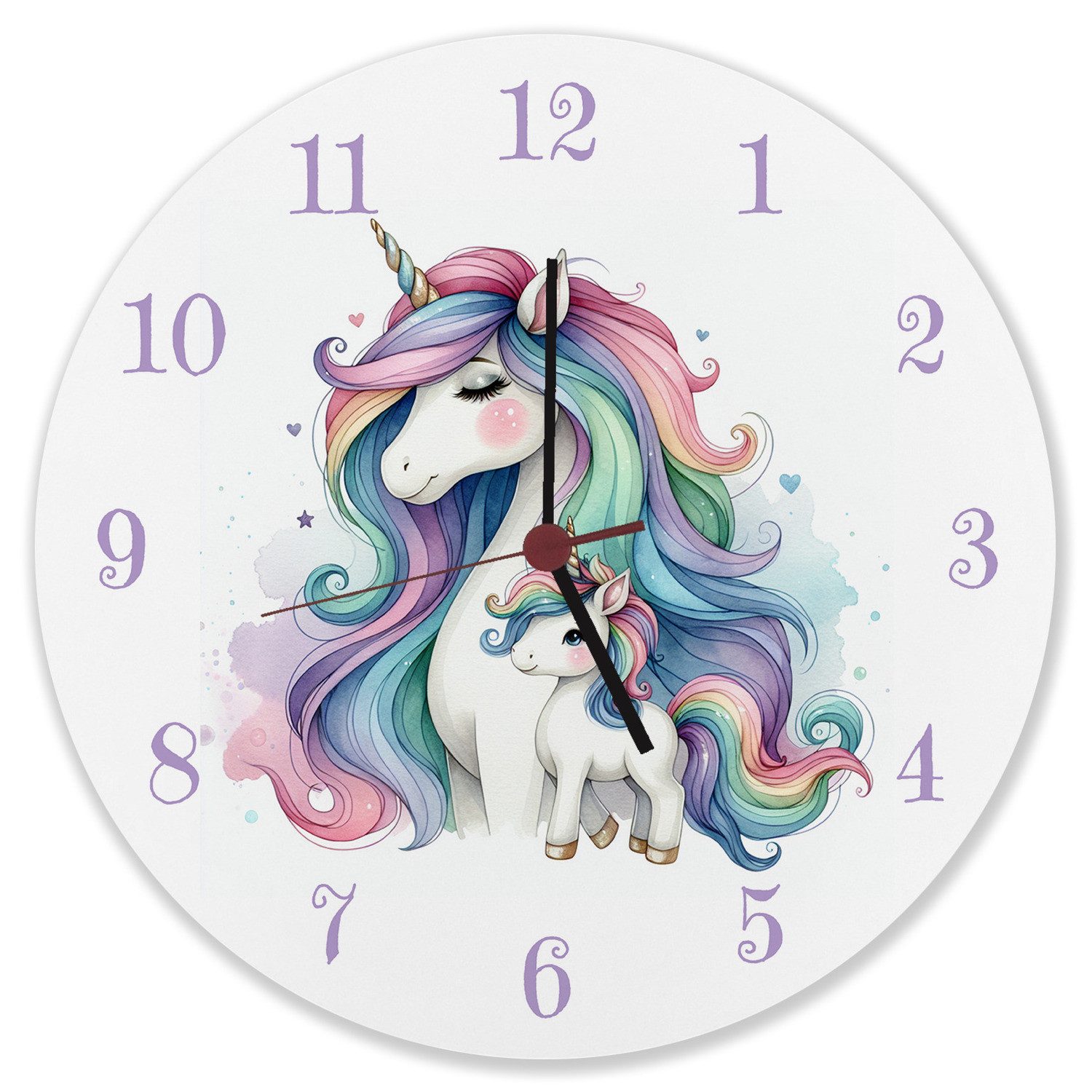 speecheese Wanduhr Einhorn-Mama mit Kind Wanduhr günstig online kaufen