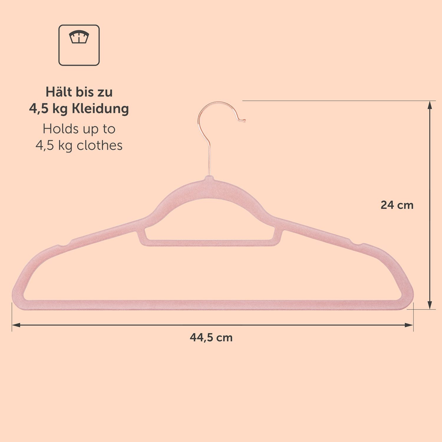Blumtal Kleiderbügel Rutschfest - Samtoptik - Platzsparend, (50-tlg), Premium inkl. Krawattenhalter, 360° drehbar, Anti-Rutsch Bügel