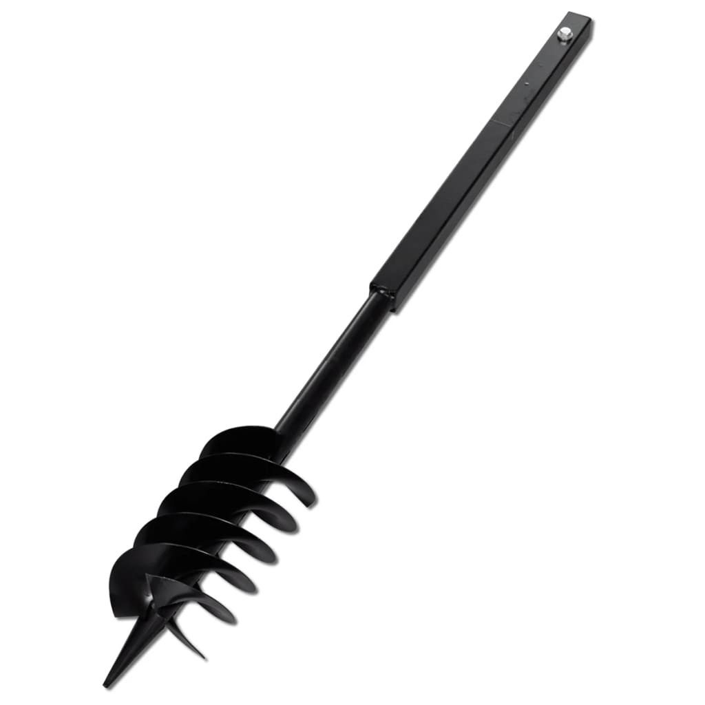 vidaXL Erdbohrer Bohrer mit Griff 150 mm Doppelspirale Schwarz