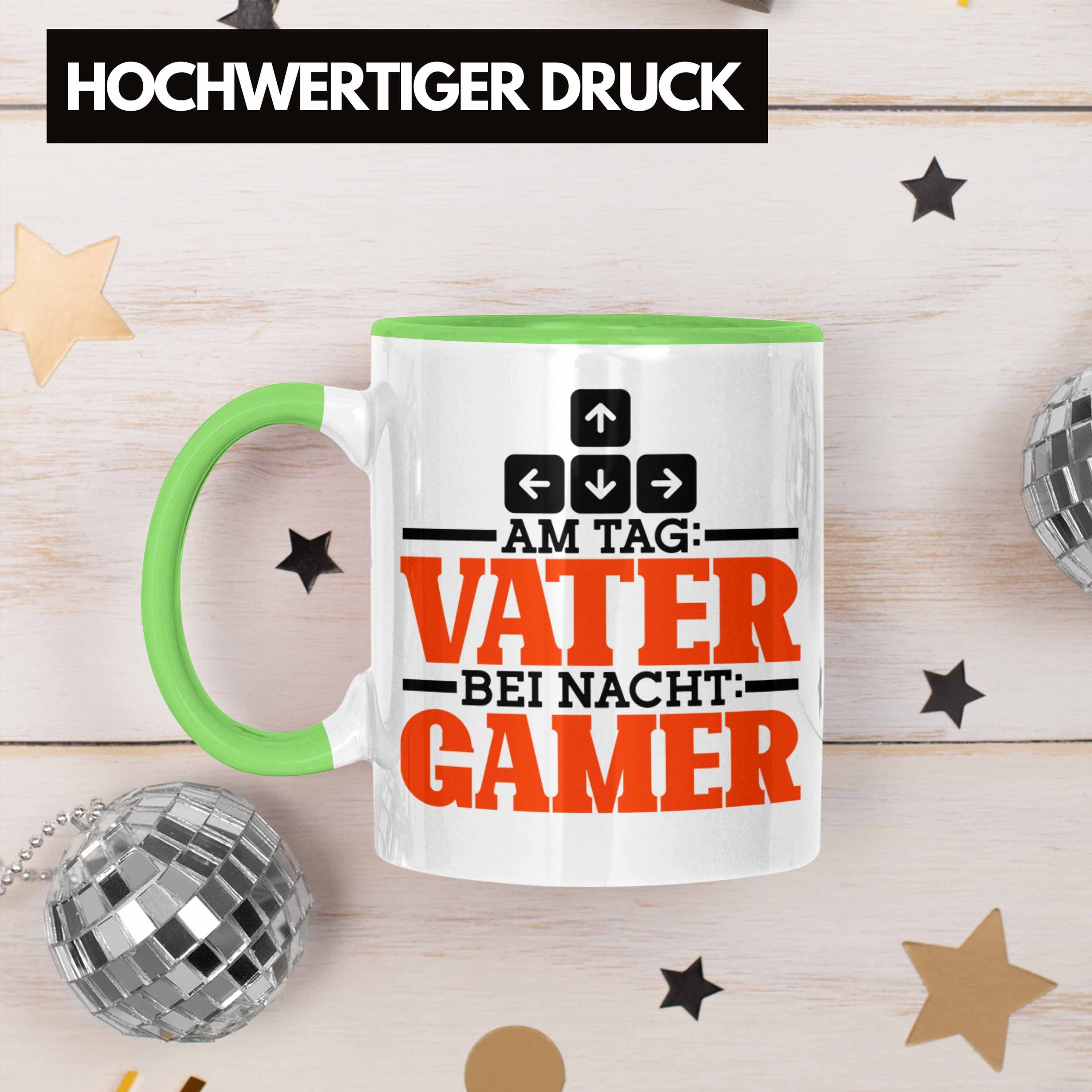 Trendation Tasse Tasse Ga Tag Gamer" "Am Vatertag Lustiges Nacht Grün für Bei Vater Geschenk