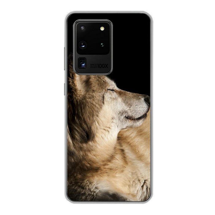MuchoWow Handyhülle Zufriedener Polarwolf Phone Case Handyhülle Samsung Galaxy S20 Ultra Silikon Schutzhülle